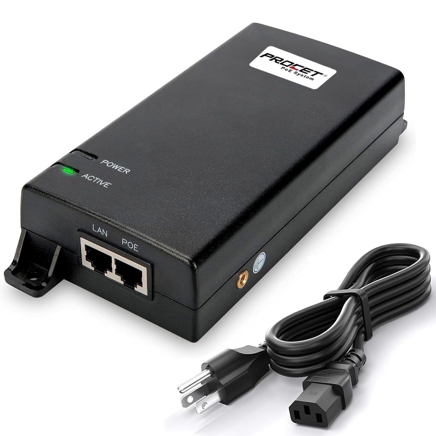 Procet Poe Injector 802.3Af/At/Bt 60W 10/100/1000Mbps Gigabit Active Poe+/Poe++ Power Supply Injector With 6Kv Surge Protection For Ip Camera, Wireless Ap, Iot, Kiosks, Pt Pse106Gw Ar