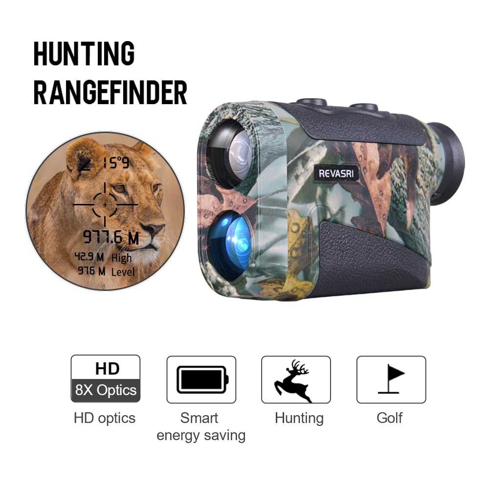 Revasri Hunting Laser Rangefinder 8X 1800 Yards High Accuracy Range Finder With Angle Height Horizontal Distance Measurement And