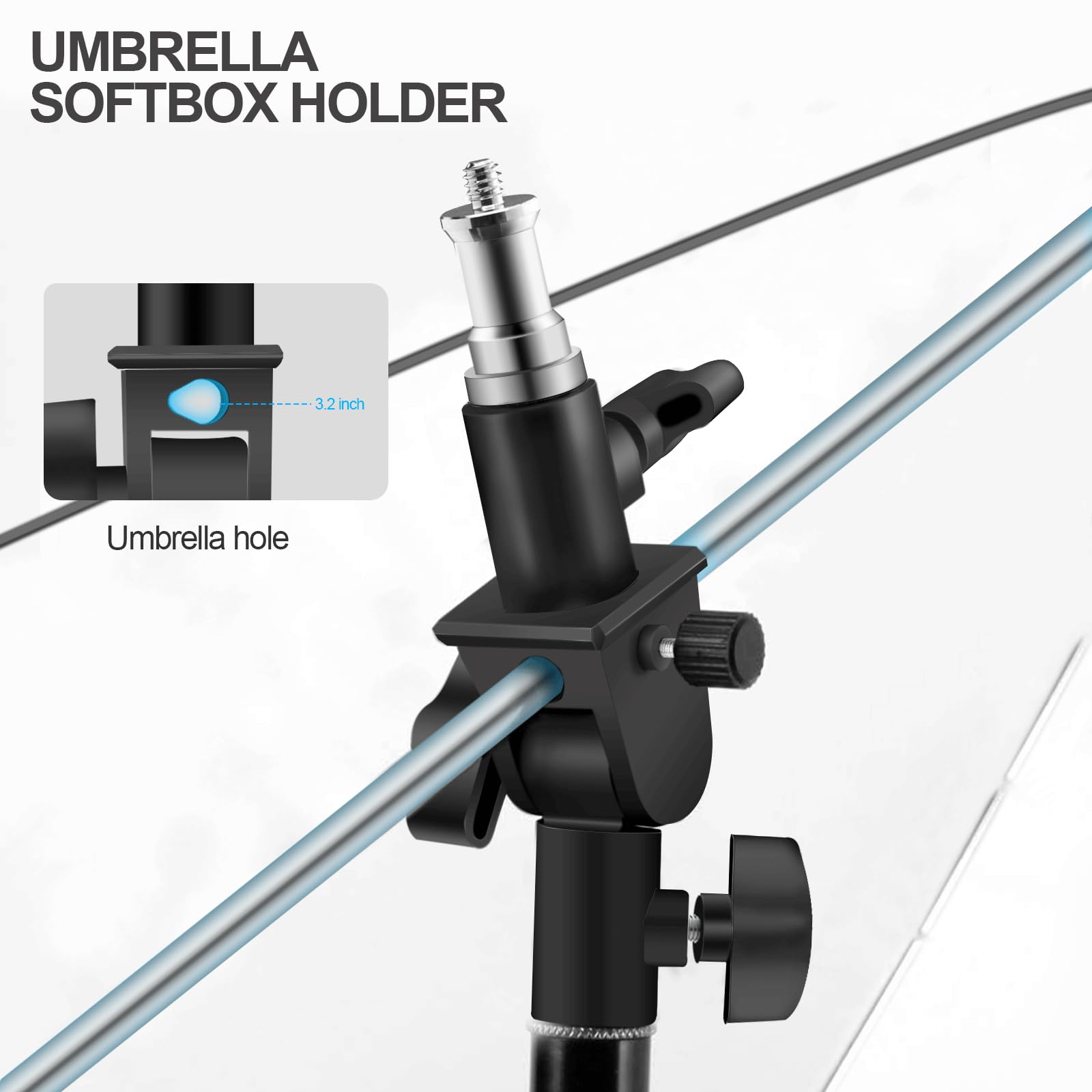 Wellmaking U Shape Camera Flash 180�Swivel Mount Bracket With Standard 1/4 To 3/8 Inch Metal Male Screw Spigot Stud Compatible For Umbrella Softbox Reflector Holder Stand For Video Light Studio Light