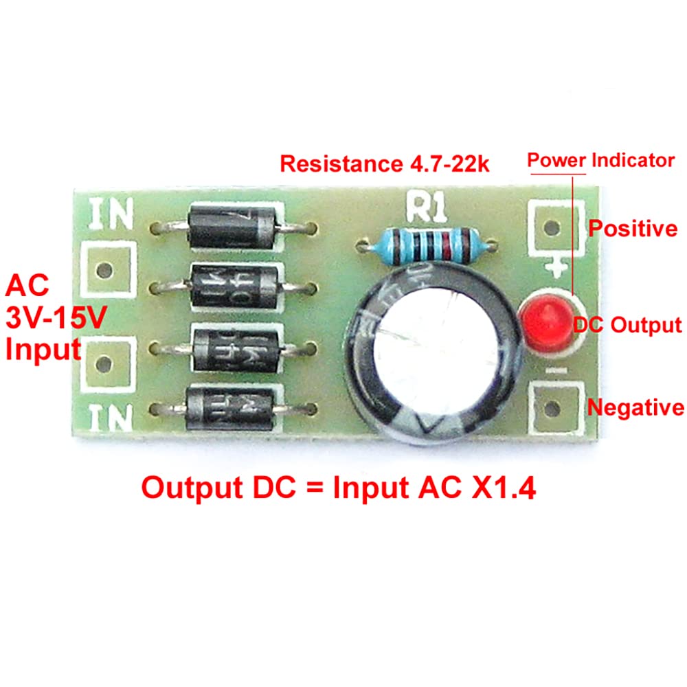3Pcs Ac Dc Converter 6V 12V 24V To 12V 6V Full Bridge Rectifier Filter Power Supply Module For Model Train Railroad Led, 1N4007