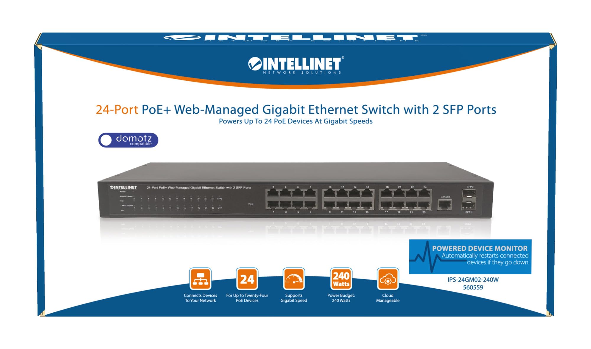 Intellinet 24 Port Poe Web Managed Gigabit Ethernet Switch (560559)