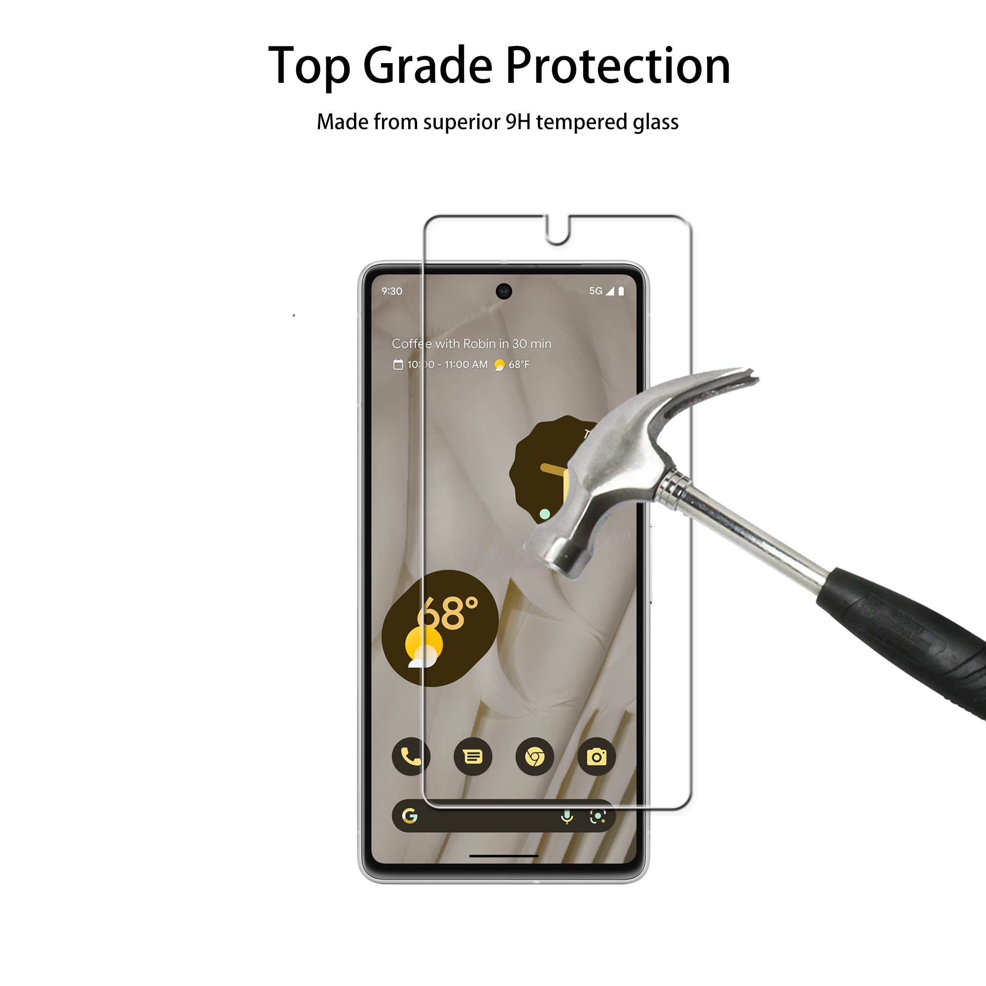 Hkkais Easy Alignment Frame Designed For Google Pixel 7 5G Tempered Glass Screen Protector 2 Pack Camera Lens Protector Film 2 P