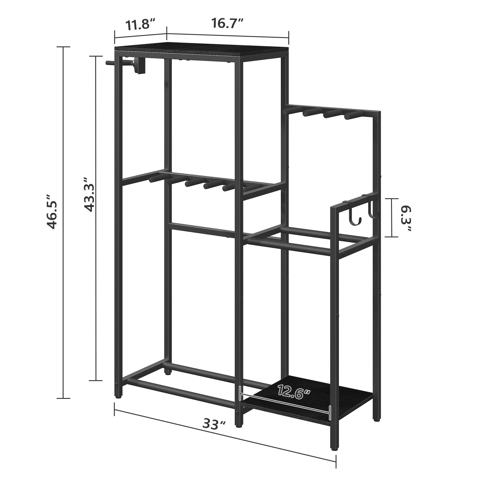 Mahancris Multi-Guitar Rack, For Acoustic, Electric, Bass, Ukulele, Banjo, 5 Guitars, Amp Stand, Record Rack, Accessory Holder,
