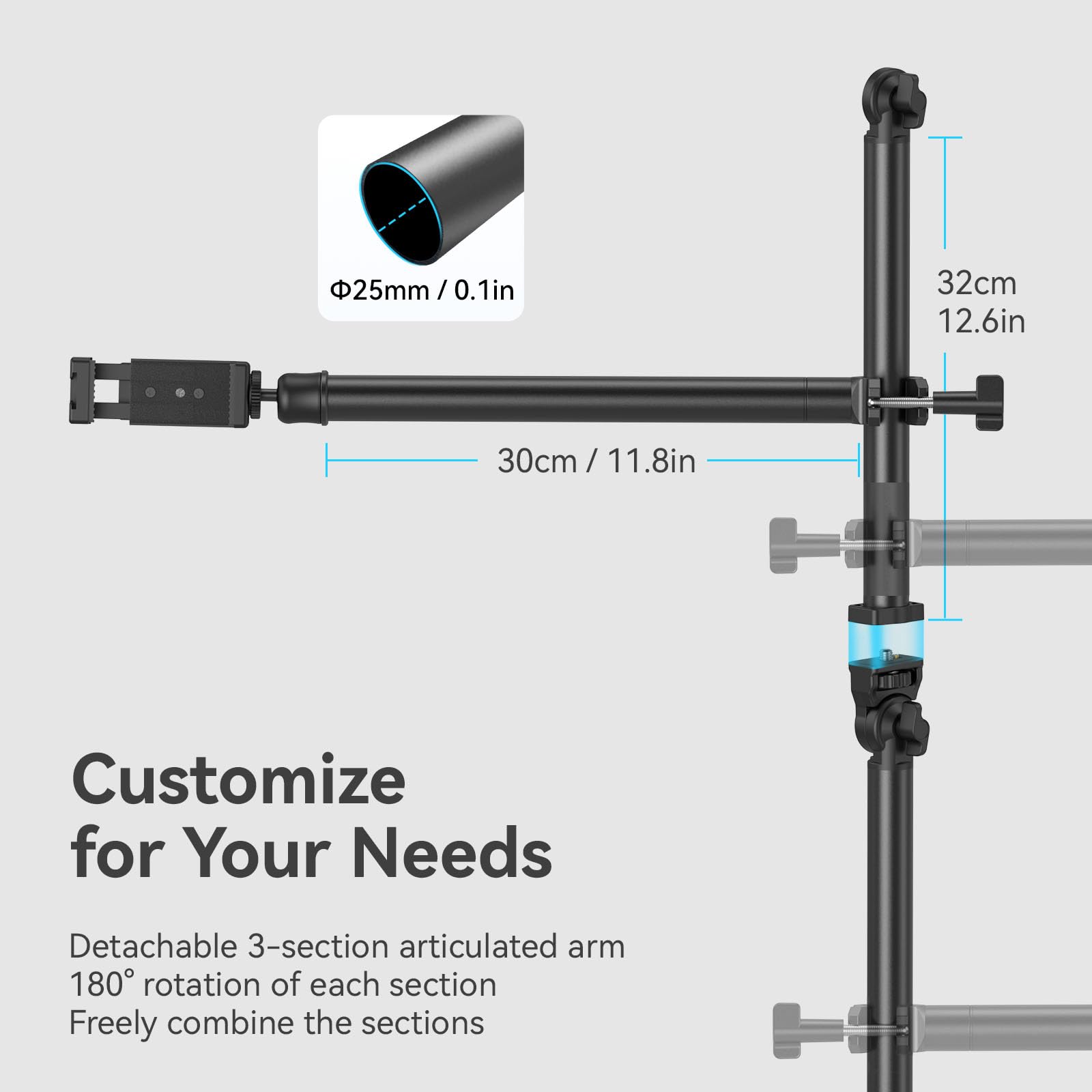 Smallrig Live Desktop Camera Bracket, Camera Desk Mount Stand With Flexible Arm With 360 Rotatable Ball Head, Tabletop C Clamp F