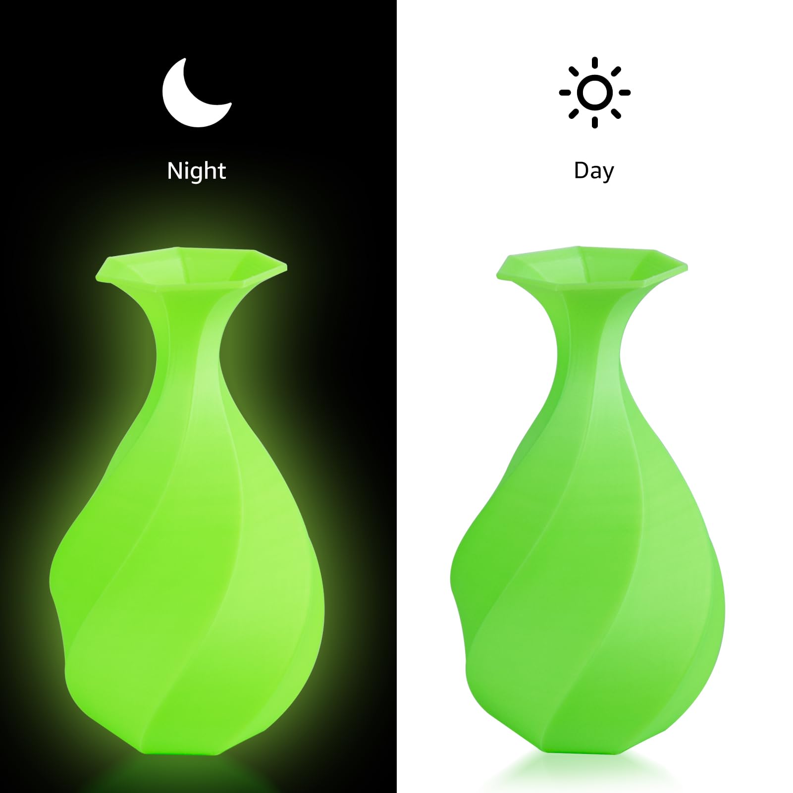 Dikale Pla+ 3D Printer Filament Luminous Green, 1.75Mm No Tangle, Net Weight 2.2Lbs Spool (1Kg, Pla Pro Plus, Green With Glow In