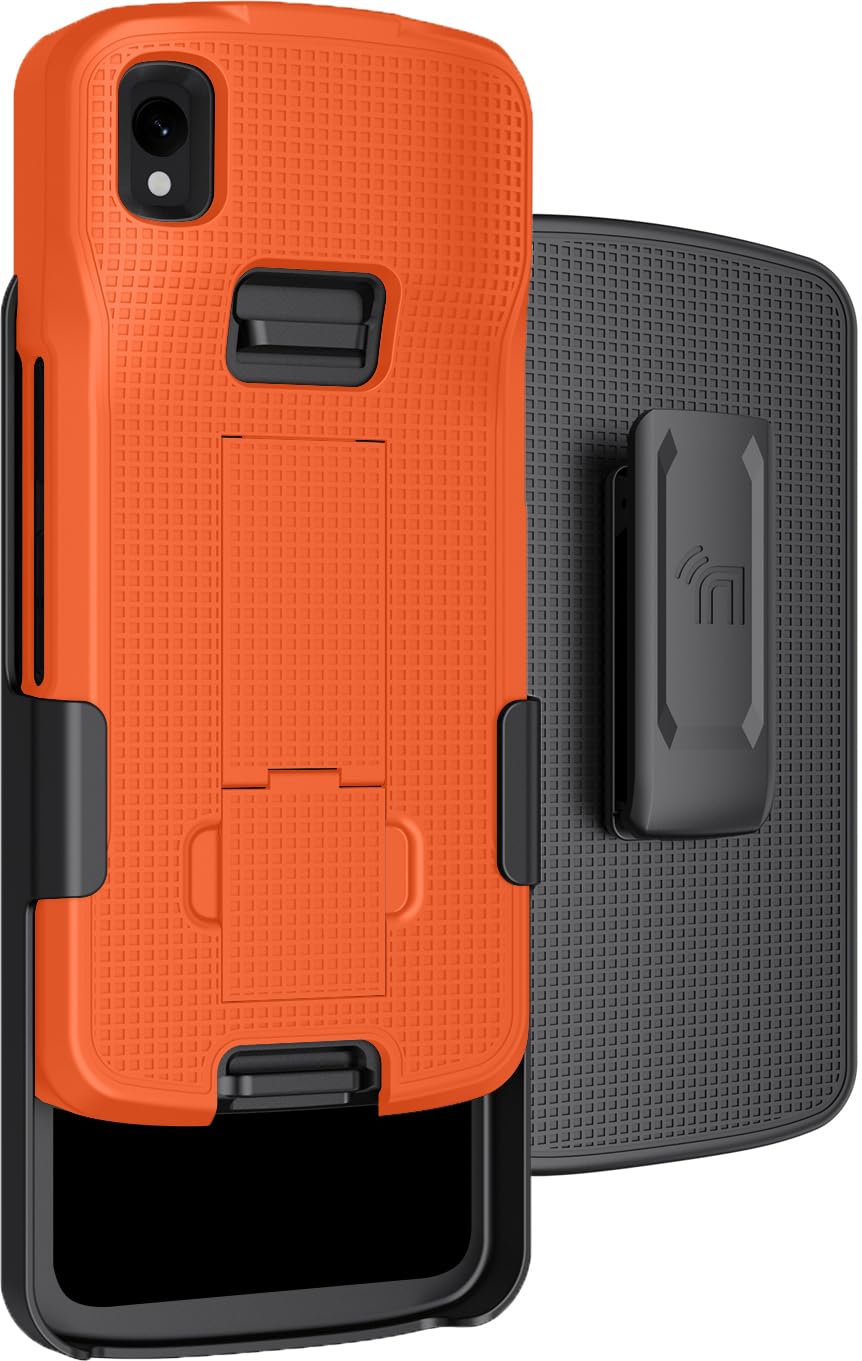 Case with Clip for Zebra TC22 TC27 Mobile Computer Scanner, Nakedcellphone Slim Hard Shell Cover with Kickstand and [Rotating/Ra