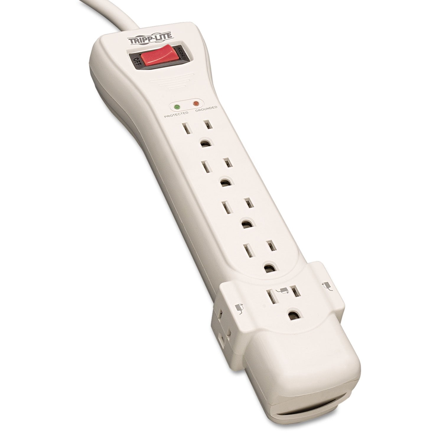 Tripp Lite Super7 Protect It! 7 Outlet Surge Protector (Basic Protection; 7Ft Cord), Light Gray