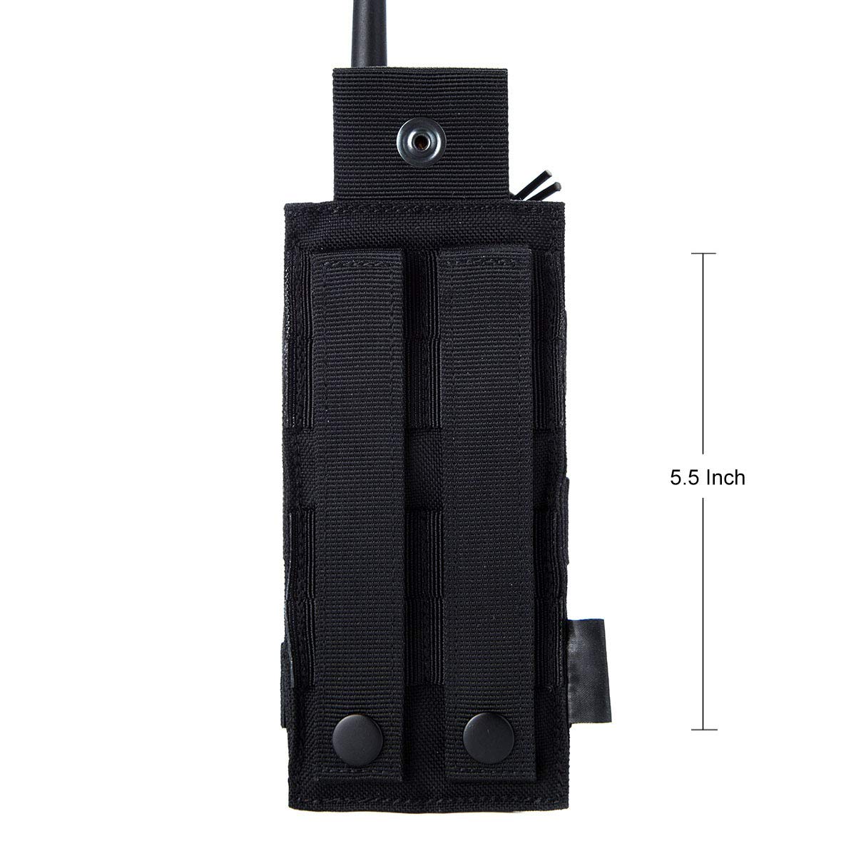 Tactical Universal Radio Holster/Radio Pouch Holder Case Bag Military Molle Radio Case For Pofung Motorola Midland Cb Walkie Talkies Compatible With 5.11 Bags (Black) By Luiton