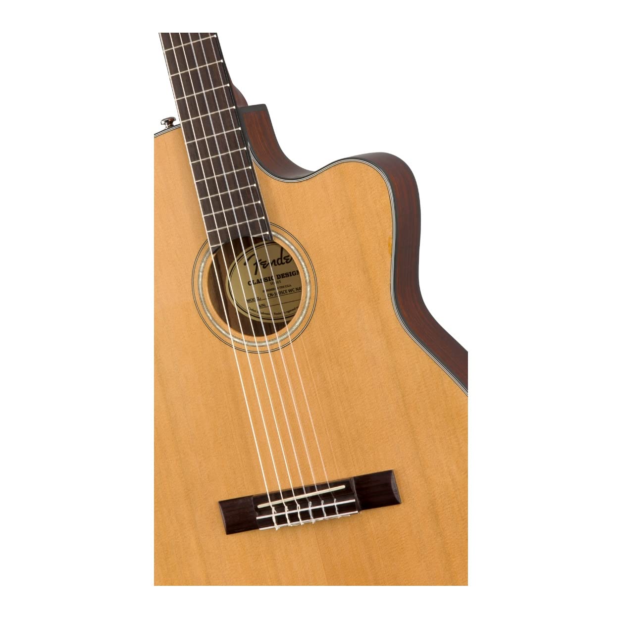Fender Cn 140Sce Thinline Concert Nylon String Acoustic Guitar, With 2 Year Warranty, Natural, With Case