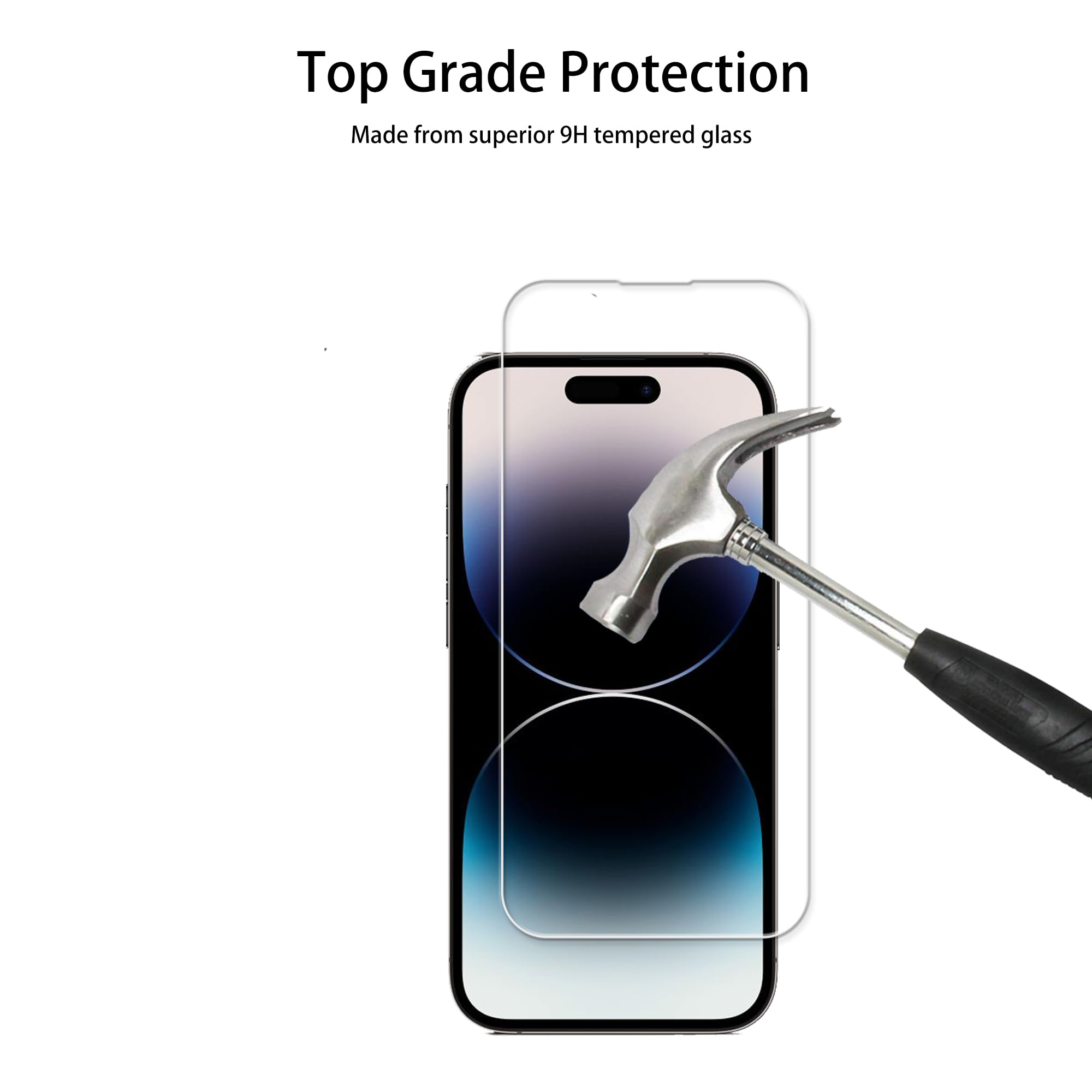 Hkkais Easy Alignment Frame Designed For Iphone14 Pro Max Tempered Glass Screen Protector 2 Pack Camera Lens Protector Film 2 Pa