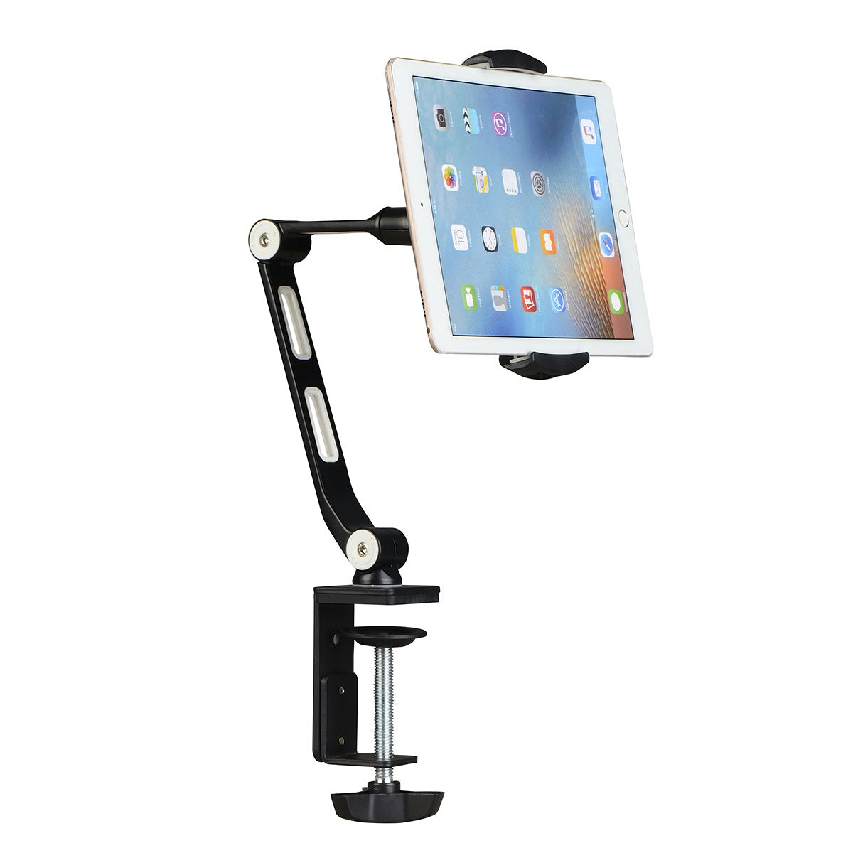 Suptek Aluminum Alloy Cell Phone Desk Mount Stand 360 Tablet Stand And Holders Adjustable For Ipad, Iphone, Samsung, Asus And Mo
