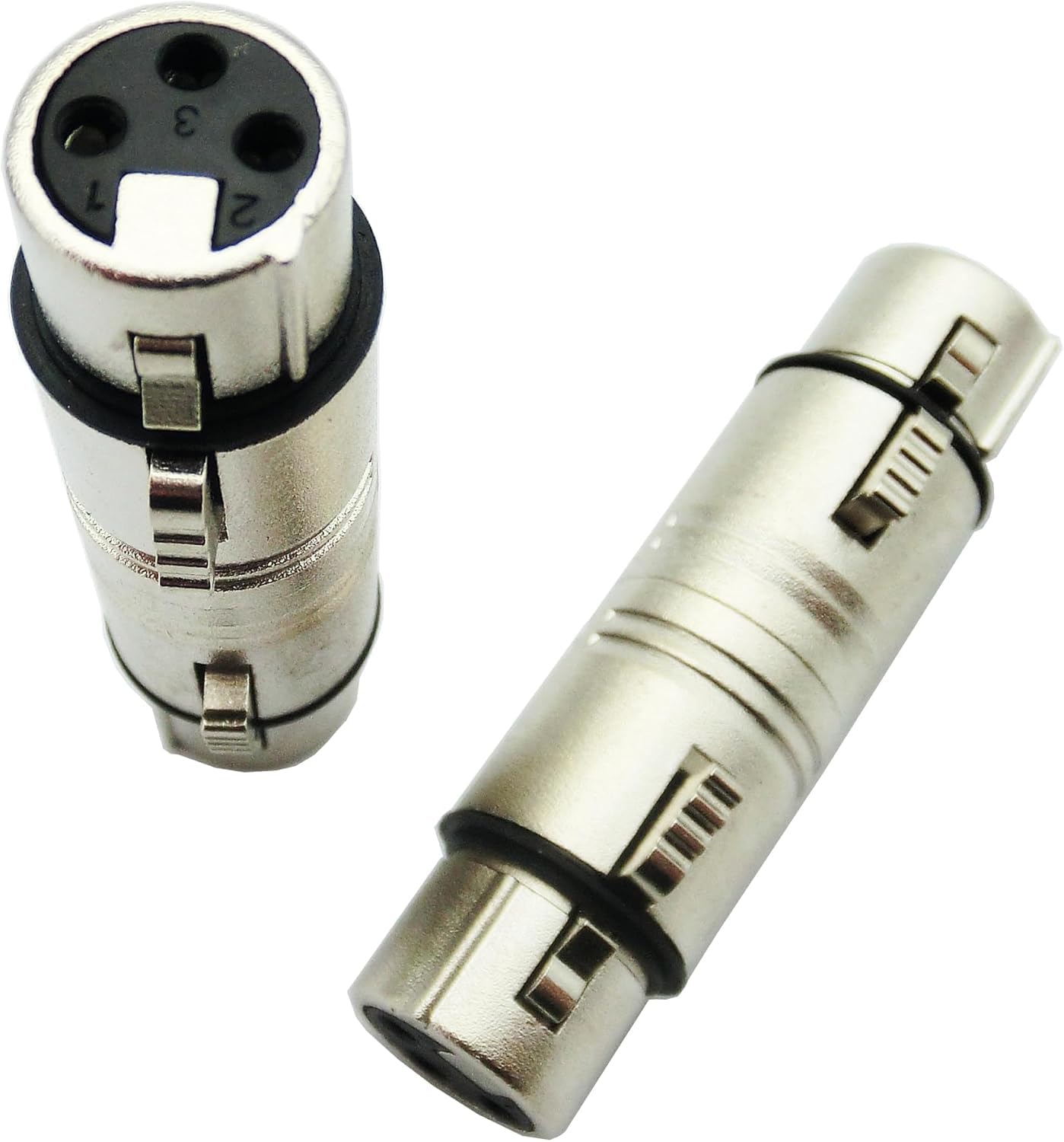 Xlr Adapter Connectors 4 Pack ,2 Xlr Male To Male Connectors And 2 Xlr Female To Female Connectors For Microphone, Mixer, Silver