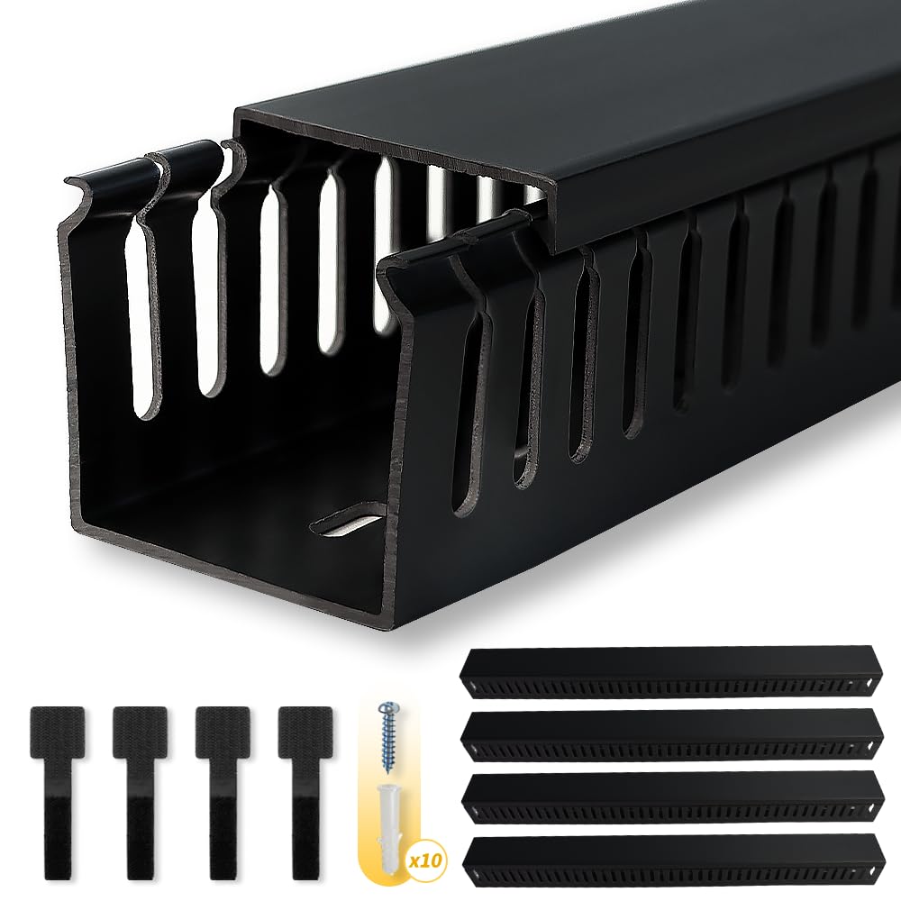 Rjykvs Cable Raceway, 95'' Open Slot Cable Management Kit With Upgraded Snap Structure,Wire Cover Cord Hider For Under Desk&Indu