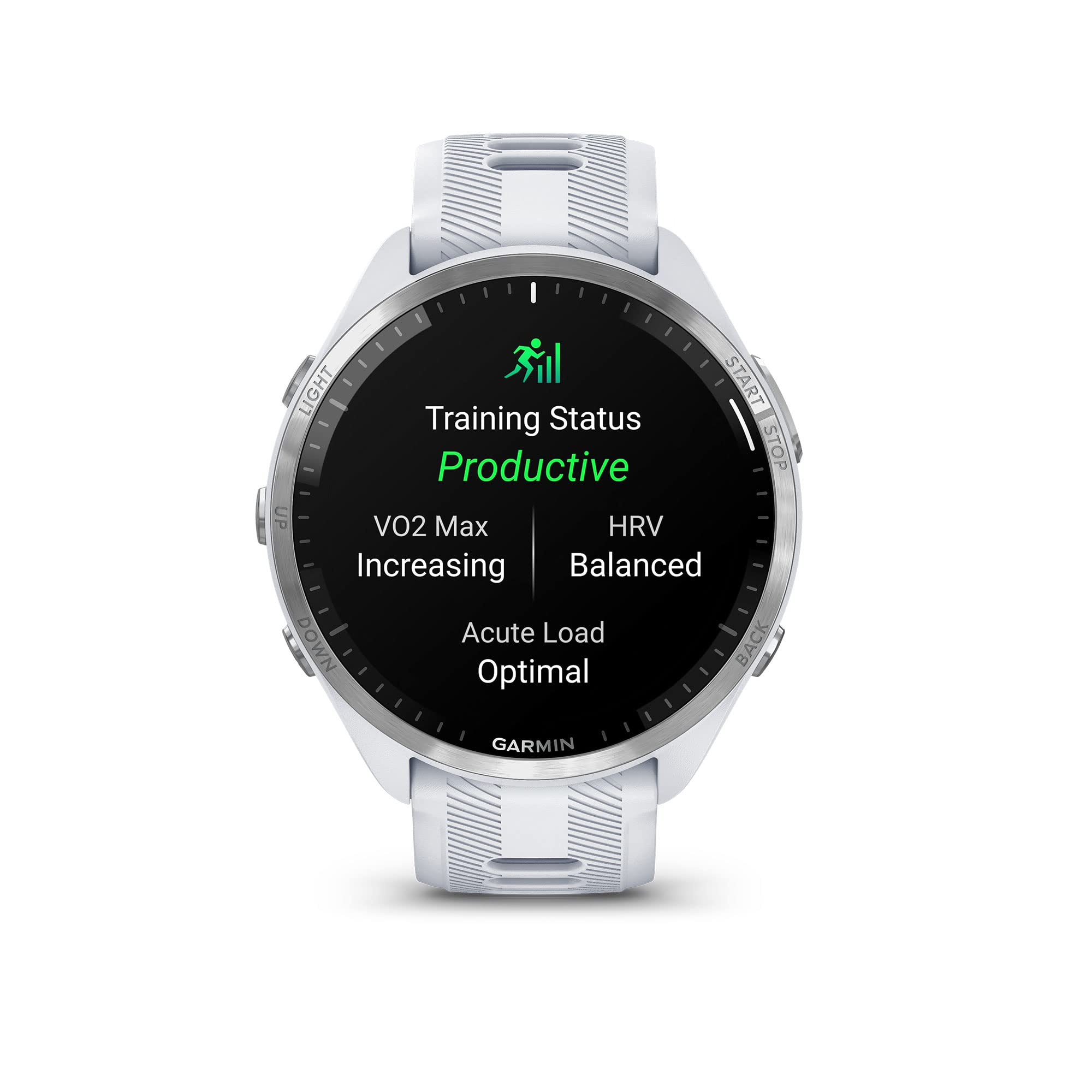 Garmin Forerunner 965 Running Smartwatch, Colorful Amoled Display, Training Metrics And Recovery Insights, Whitestone And Powder