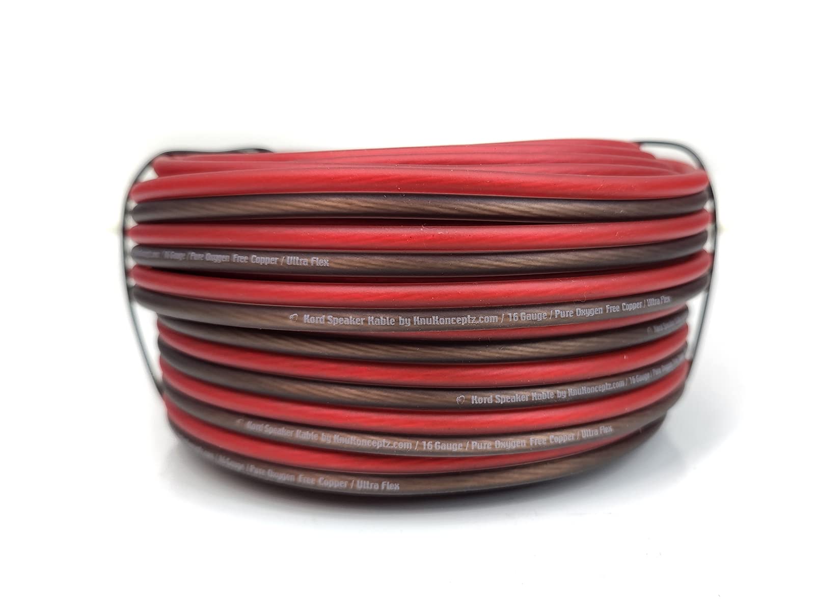 KnuKonceptz Kord Speaker Kable 16 Gauge Oxygen Free Copper Speaker Wire 100 Red/Black