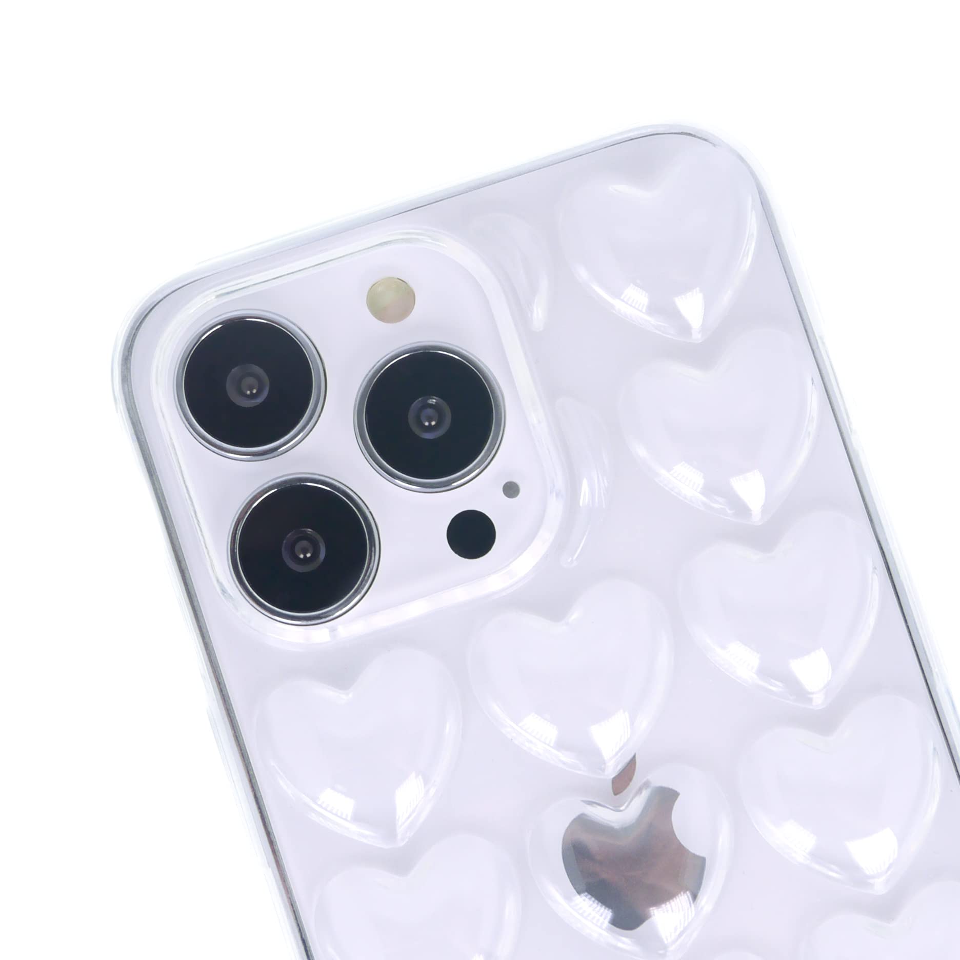 Dmaos Iphone 13 Mini Case For Women, 3D Pop Bubble Heart Kawaii Gel Cover, Cute Girly For Iphone13 Mini 5.4 Inch - Clear