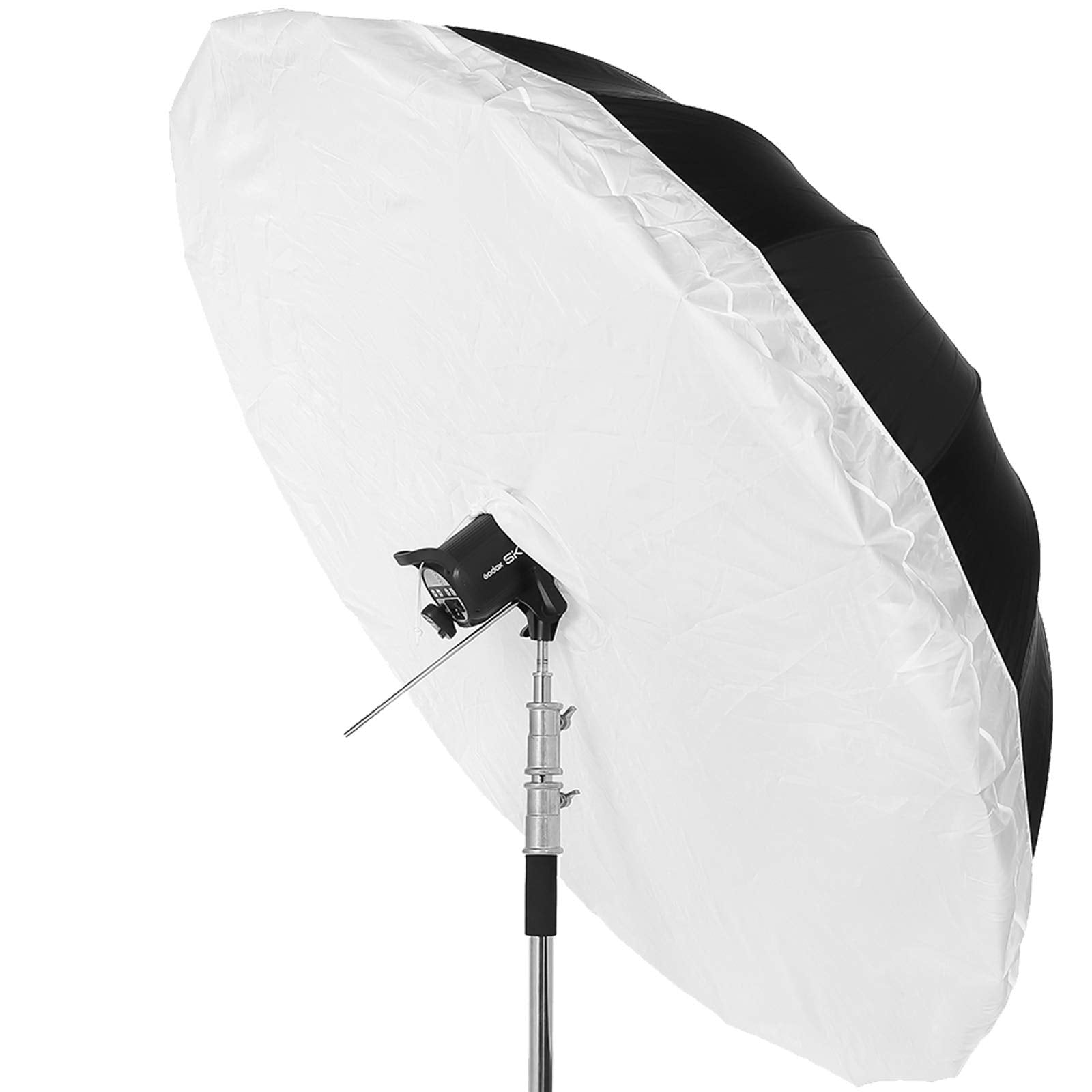 Godox 70 Inch 180Cm Black White Reflective Umbrella Studio Photography Umbrella, White Inner With Large Diffuser Cover, Bag