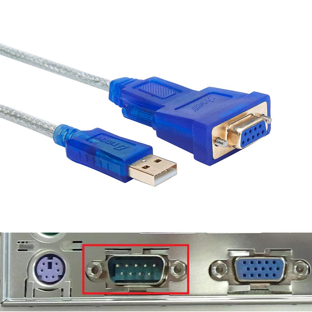 Dtech Usb To Serial Adapter 10 Ft Usb To Rs232 Db9 Female Cable Com Port With Ftdi Chipset Supports Windows 11 10 8 7 Mac Linux