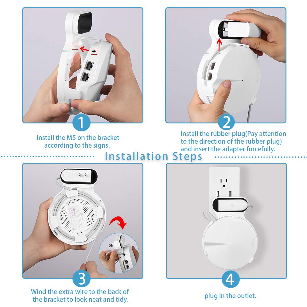 Outlet Holder Mount For Tp Link Deco M5, Tp Link Deco P7 Whole Home Mesh Wifi System, Sturdy Wall Mount Bracket For Tp Link Home Wifi By Koroao (3 Pack)