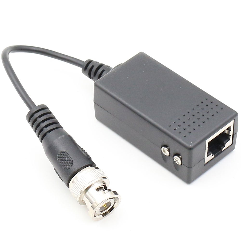 Anhan Passive Video Balun With Power Bnc To Rj45 Adapter Cat5 / Cat6 Cable To Bnc Male Network Transceiver For Cctv Security Sur