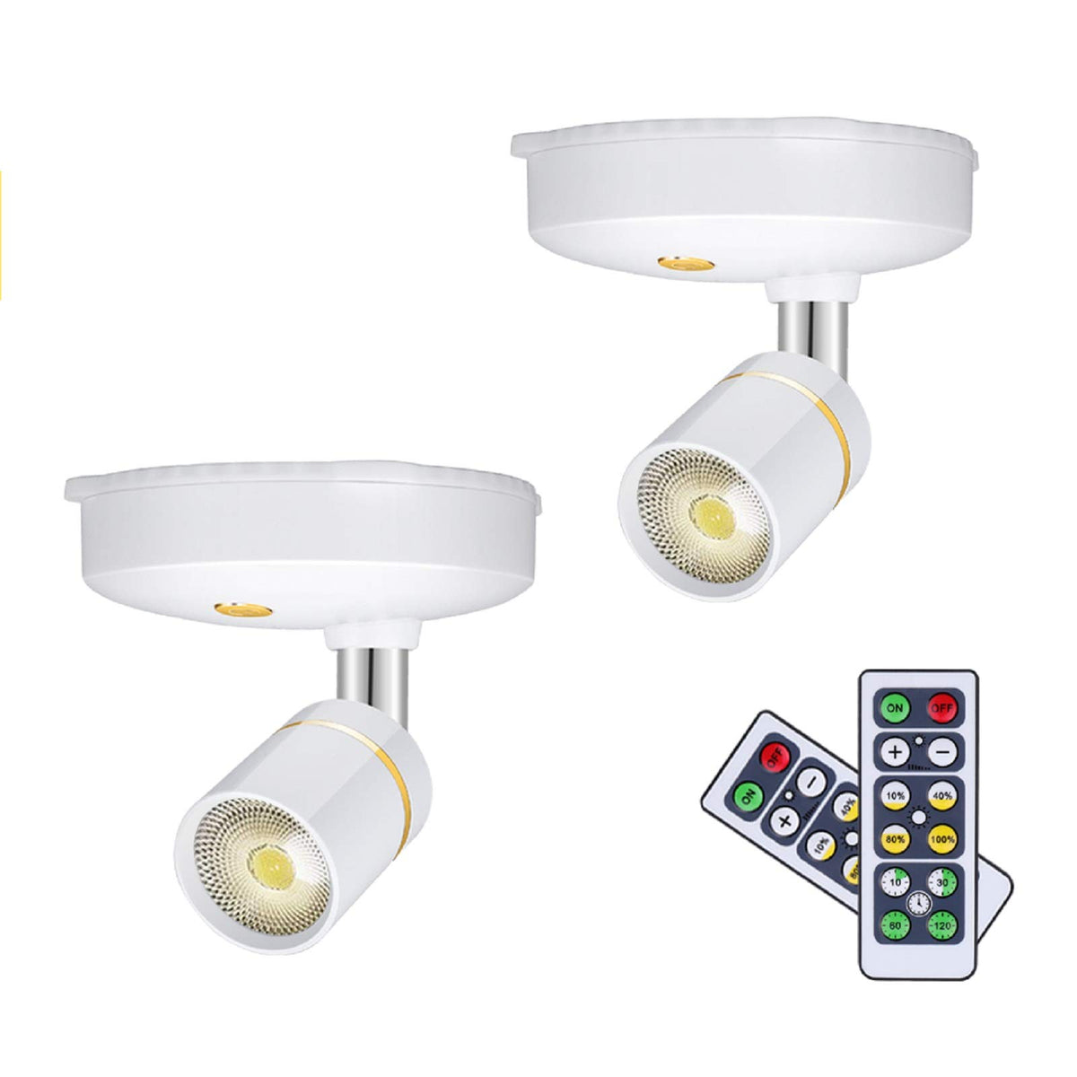 Leastyle Wireless Spot Lights Battery Operated Picture Lights Mini Accent Lights Indoor Dimmable Led Spotlight With Remote Stick