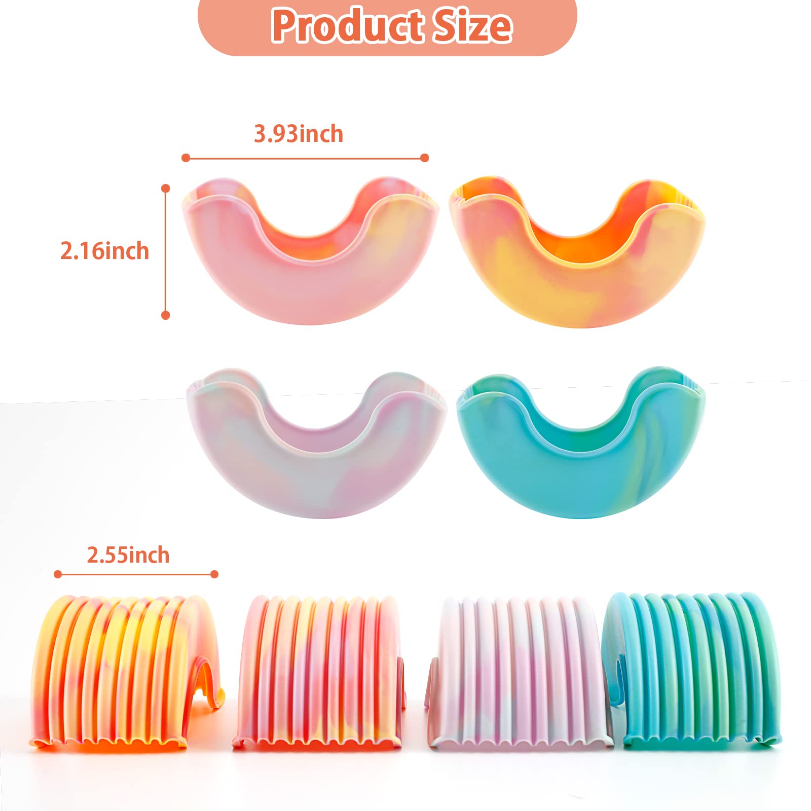 Qoyapow 4Pcs Retractable Burger Fixed Box Adjustable Hamburger Holders Reusable Washable Retractable Hamburger Clip Silicone Rac