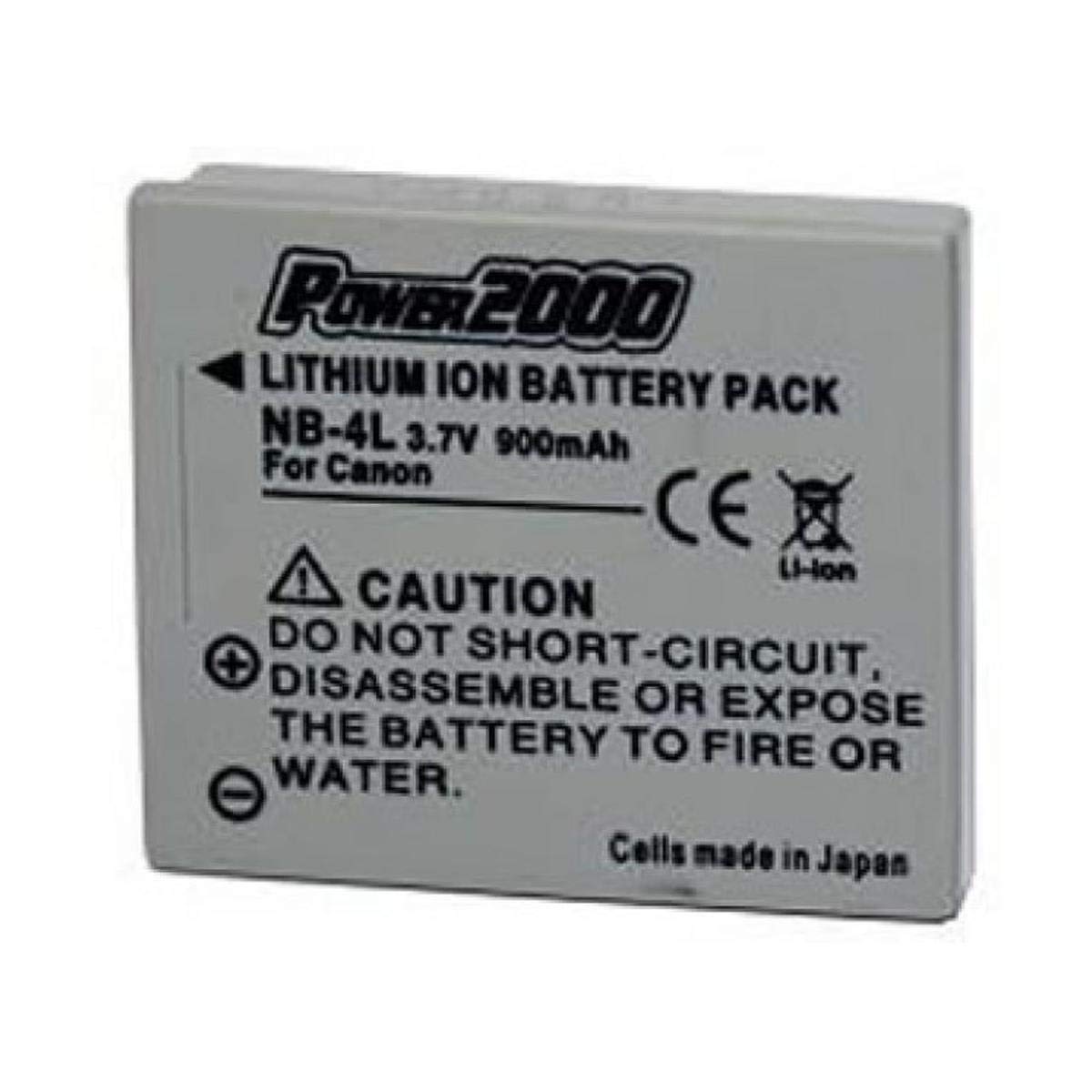 Power2000 NB-4L 3.7V 900mAh Rechargeable Lithium-Ion Battery for Canon PowerShot Digital Cameras