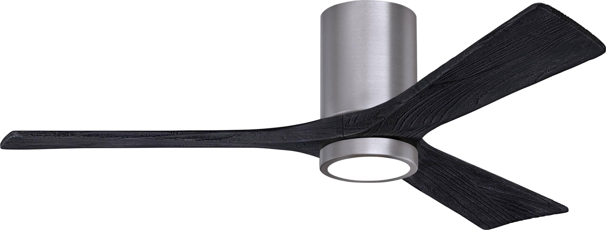 Matthews IR3HLK-BP-BK-52 Irene 52 Indoor/Outdoor Damp Rated 52 Flush Mount Ceiling Fan with LED Light and Remote & Wall Control,