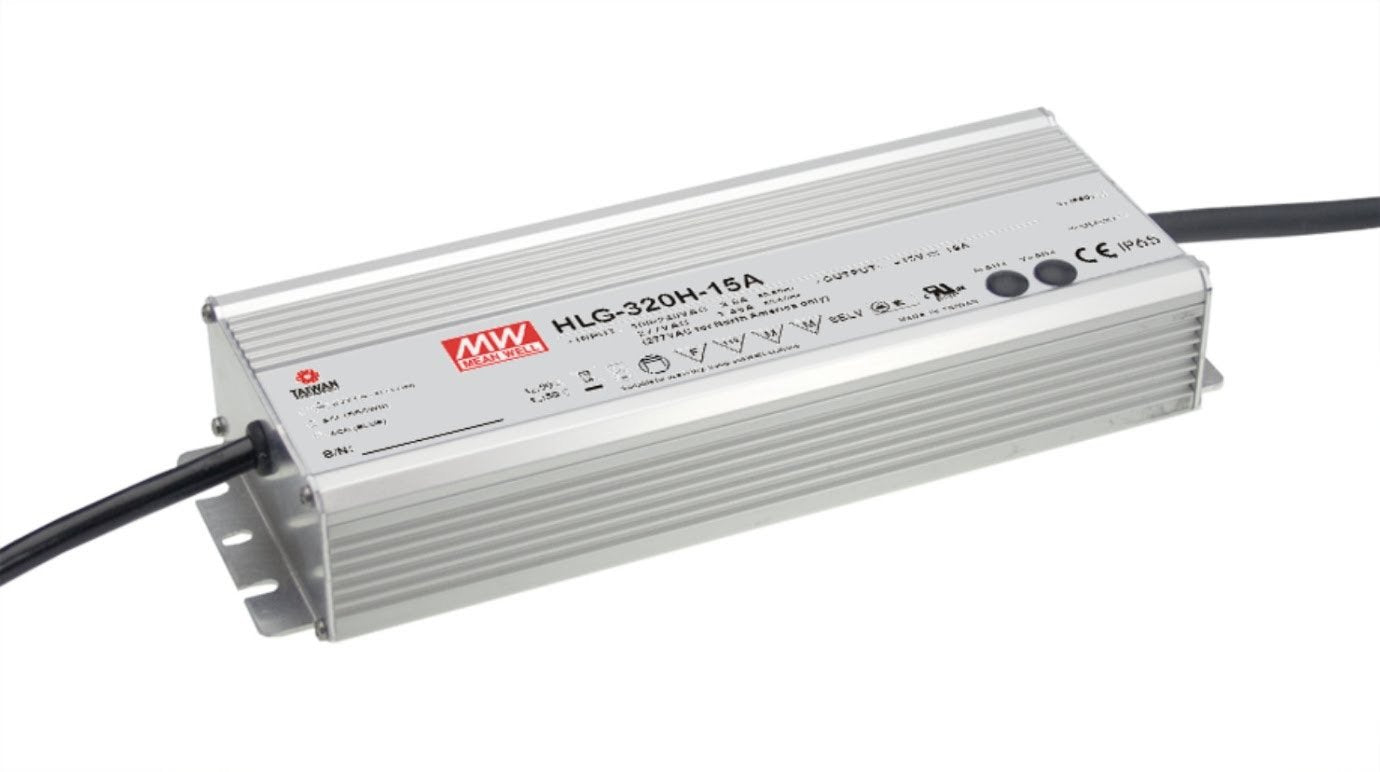 Mean Well Hlg 320H 24 Power Supply, Switching, Single Output, 320 W, 24V At 13.3 A, 8.86' L X 2.67' W X 1.52' H
