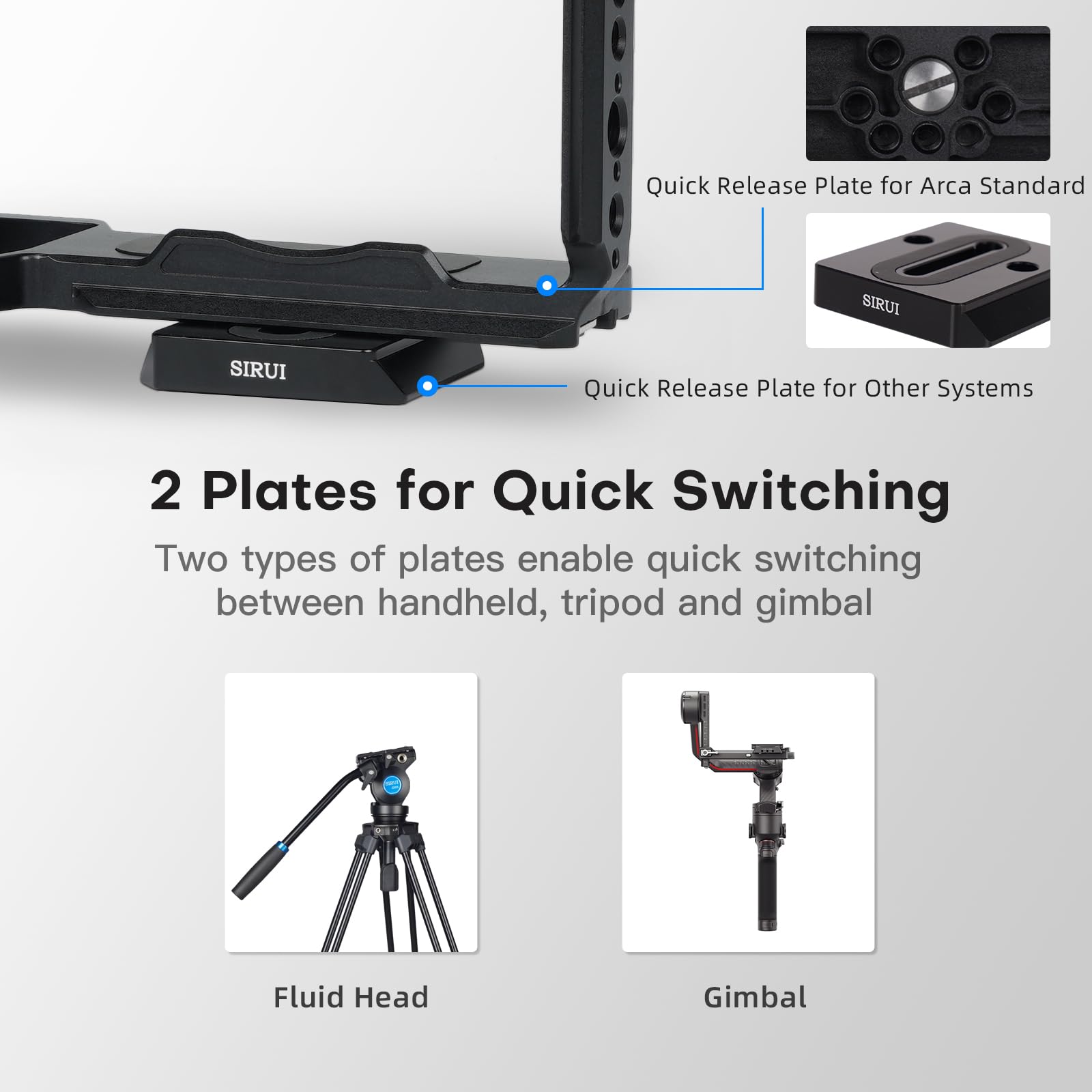 Sirui S5Ii S5Iix G9 Ii Camera Cage With Wrist Strap, Full Cage For Panasonic Lumix S5Ii S5Iix G9 With Built In Plate For Arca, Nato Rail, Cold Shoe, Multi Threads, And 3/8' Locating Holes For Arri