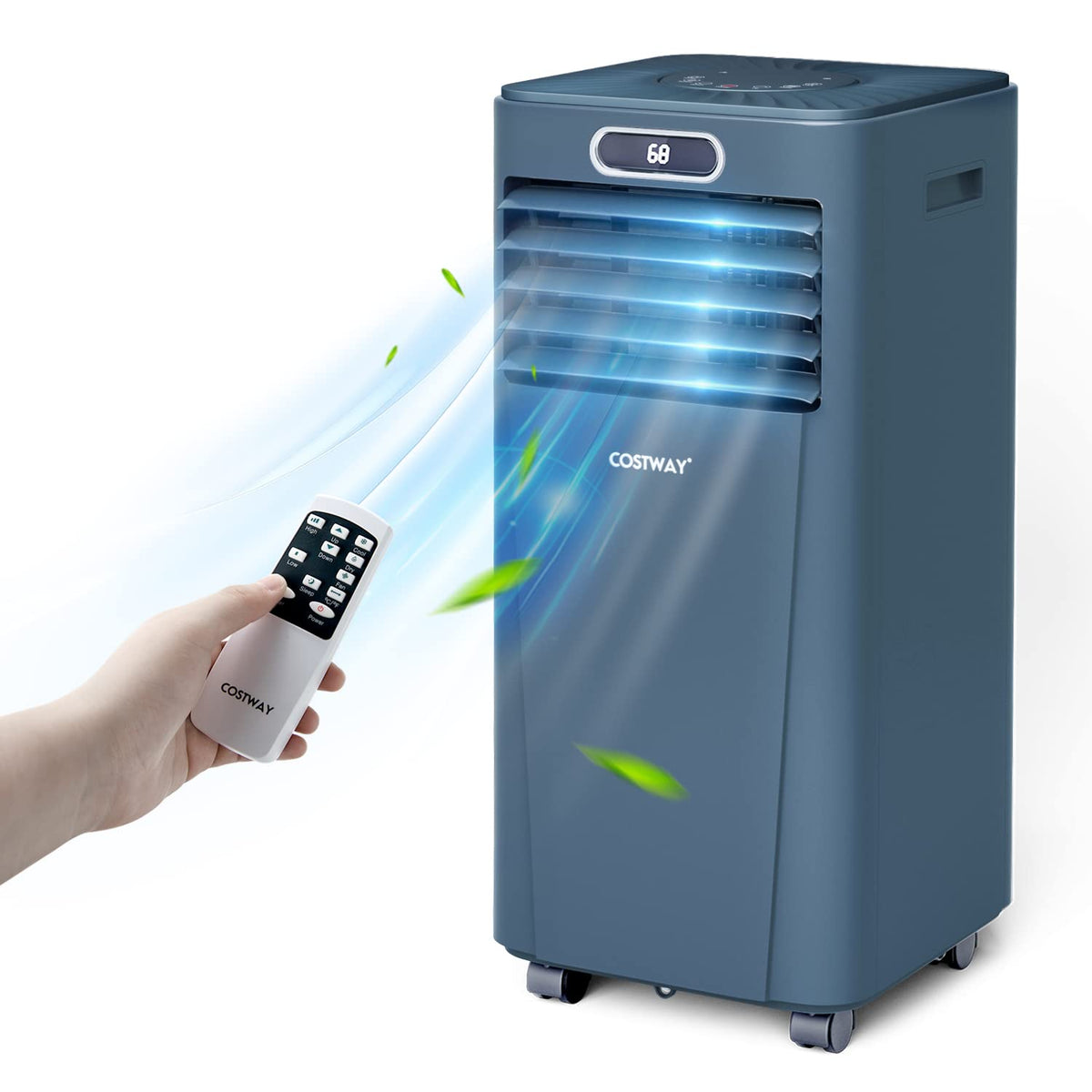 Costway Portable Air Conditioner, 10000Btu Air Cooler With Drying, Fan, Sleep Mode, 2 Speeds, 24H Timer Function, Remote Control