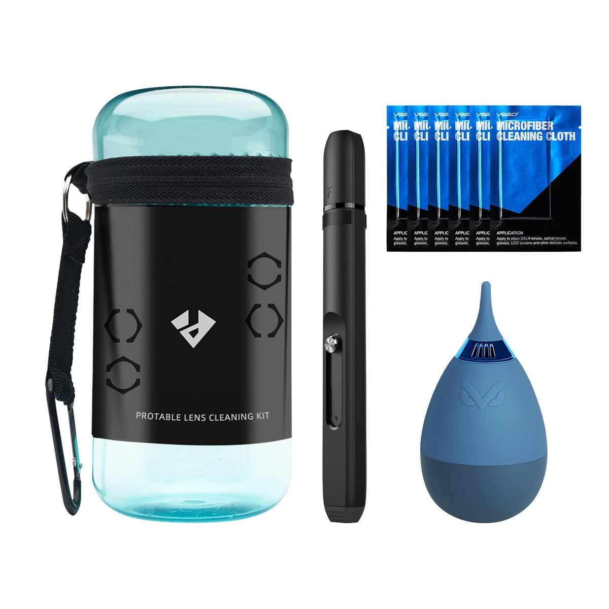 Vsgo Vs A8E Camera Cleaning Kit: Portable Bottle, Air Blower, Microfiber Cloth, Lens Cleaning Pen For Canon, Nikon, Sony, Samsun