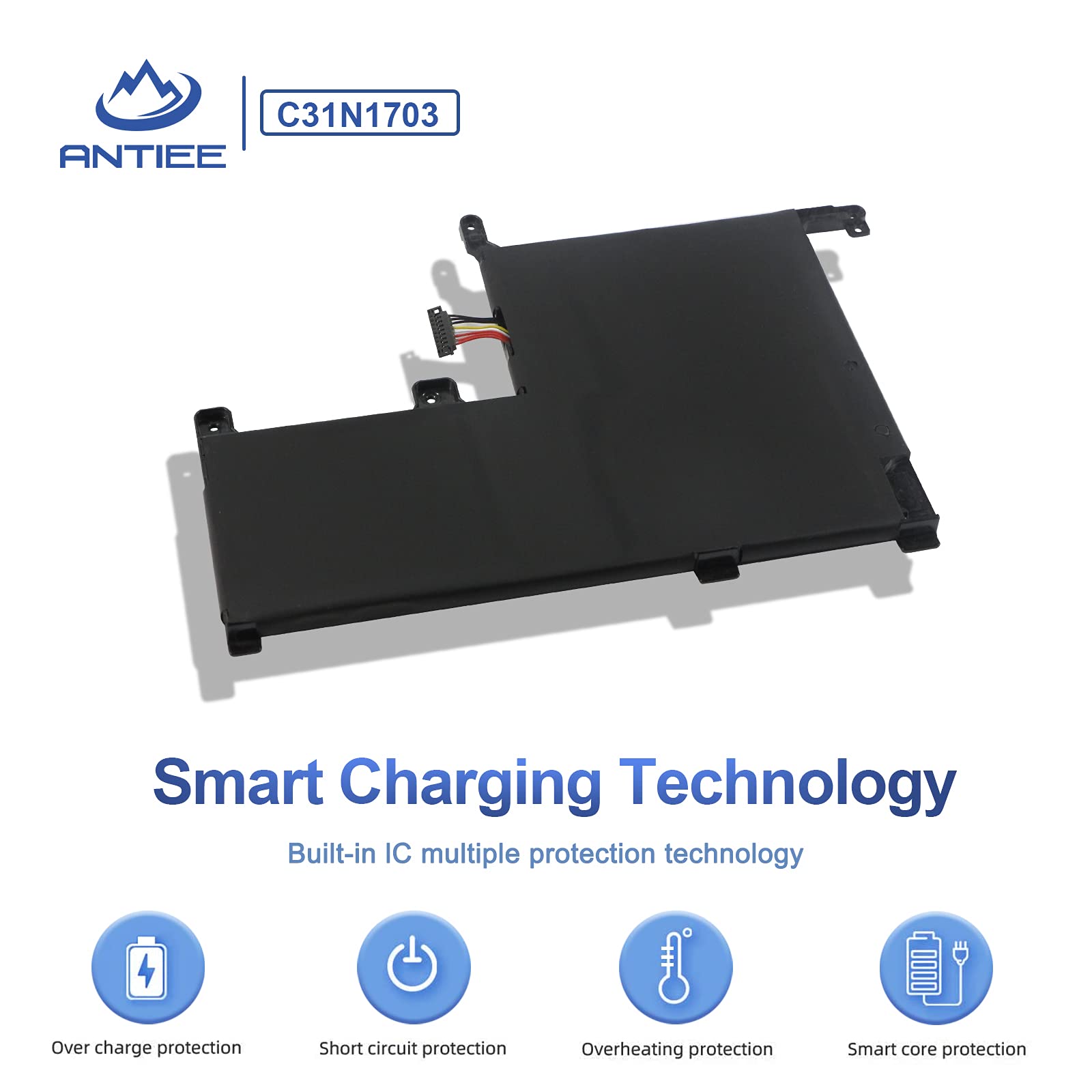 Antiee 52Wh C31N1703 Laptop Battery Replacement For Asus Zenbook Flip Ux561U Ux561Ua Ux561Un Q525Ua Q525U Q505Ua Q525Ua Bi7T9 Q5