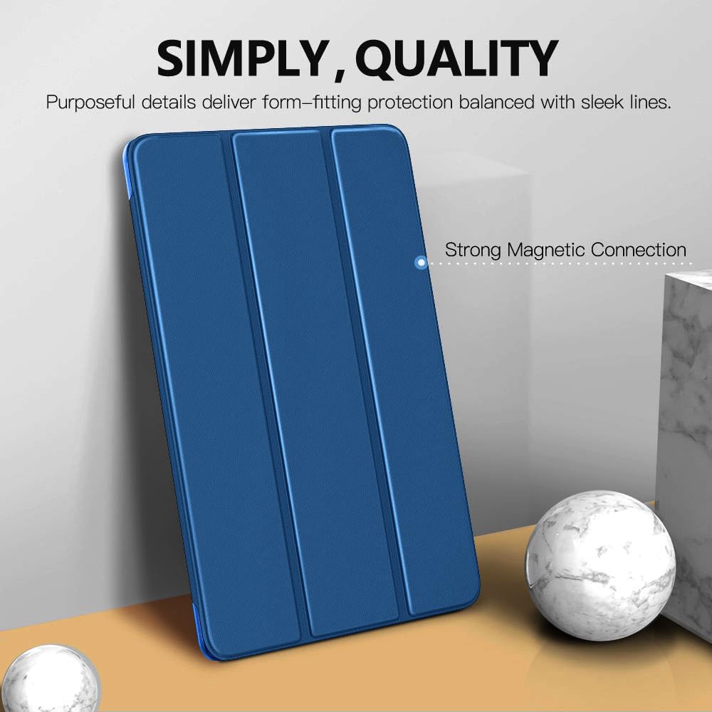 MoKo Case Fit Samsung Galaxy Tab S5e 2019, Ultra Thin Slim Shell Trifold Stand Cover with Frosted Back with Auto Wake and Sleep for Galaxy Tab S5e SM T720/SM T725 2019 Tablet, Dark Sea Blue