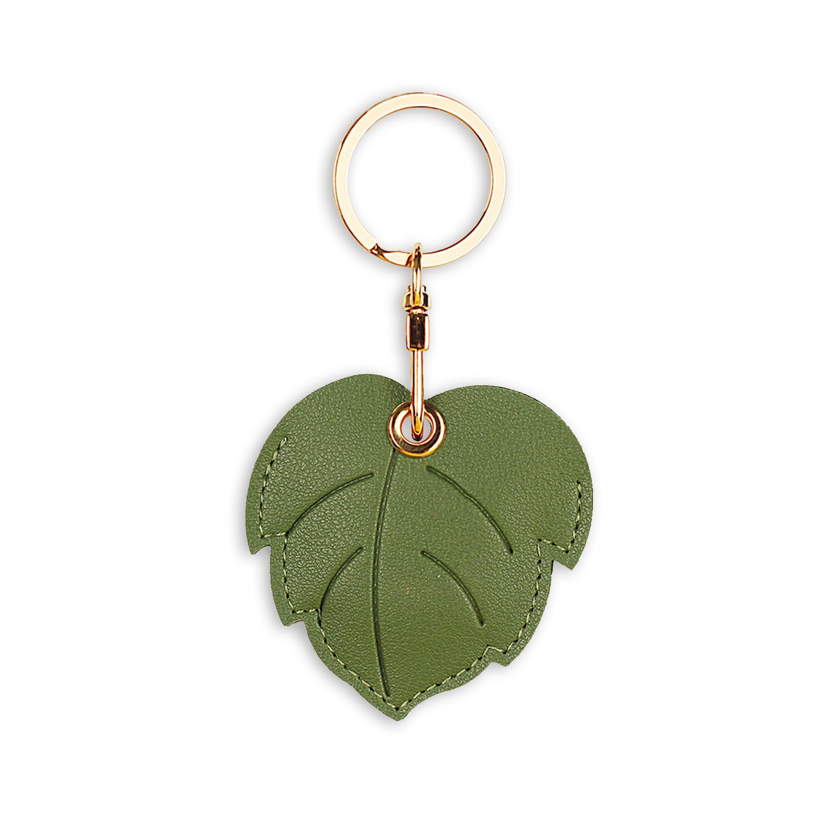 Xsuioy Leather Keychain Case Holder Compatible With Apple Airtag, Gps Airtag Keychain Finder Tracker With Key Ring, Anti Scratch