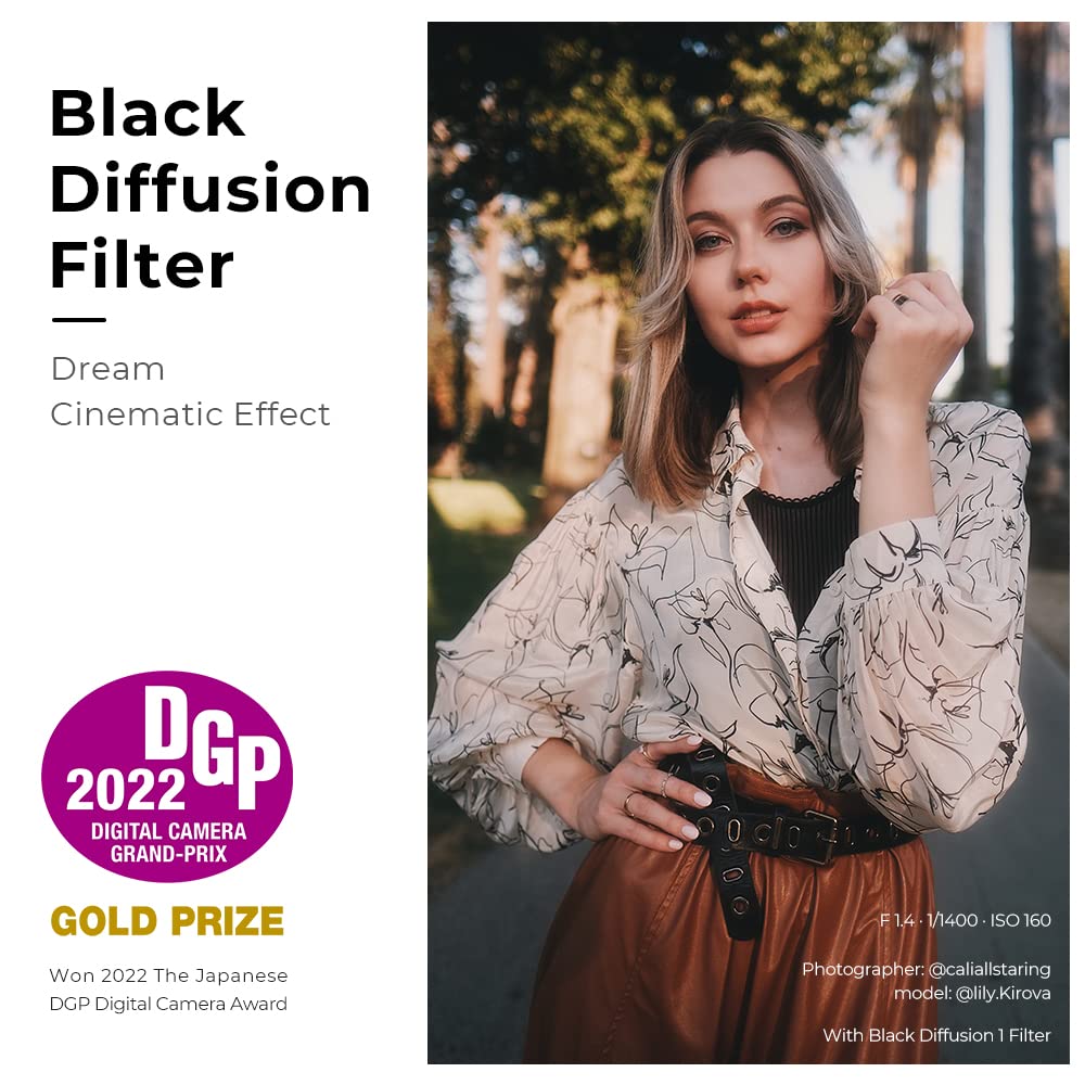 K&F Concept 49Mm Black Diffusion 1/2 Filter Mist Cinematic Effect Lens Filter With 28 Multi Layer Coatings Waterproof/Scratch Re