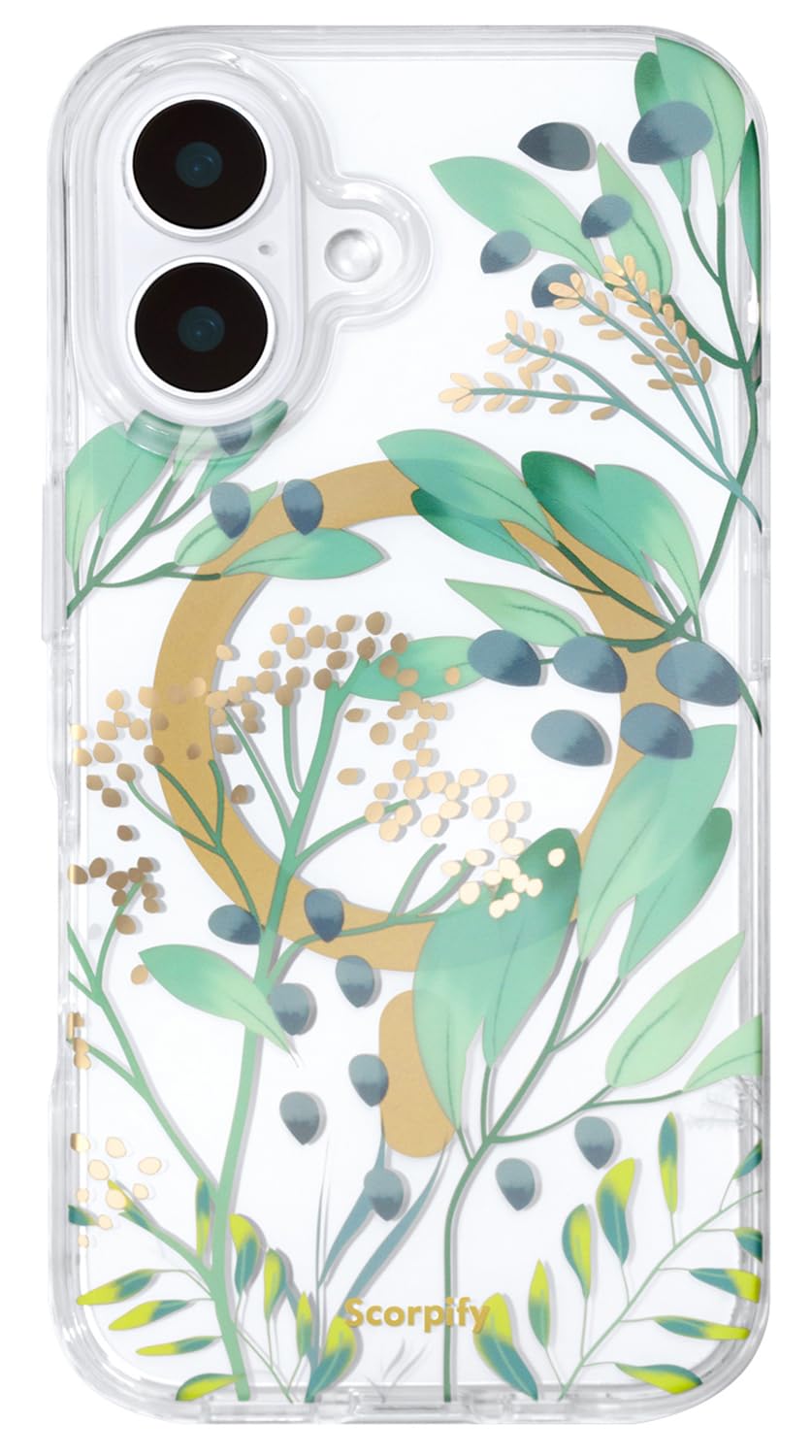 SCORPIFY for iPhone 17 Case [Compatible with MagSafe] with Summer Meadow Floral Design, Cute Clear Flower Magnetic Phone Cover f