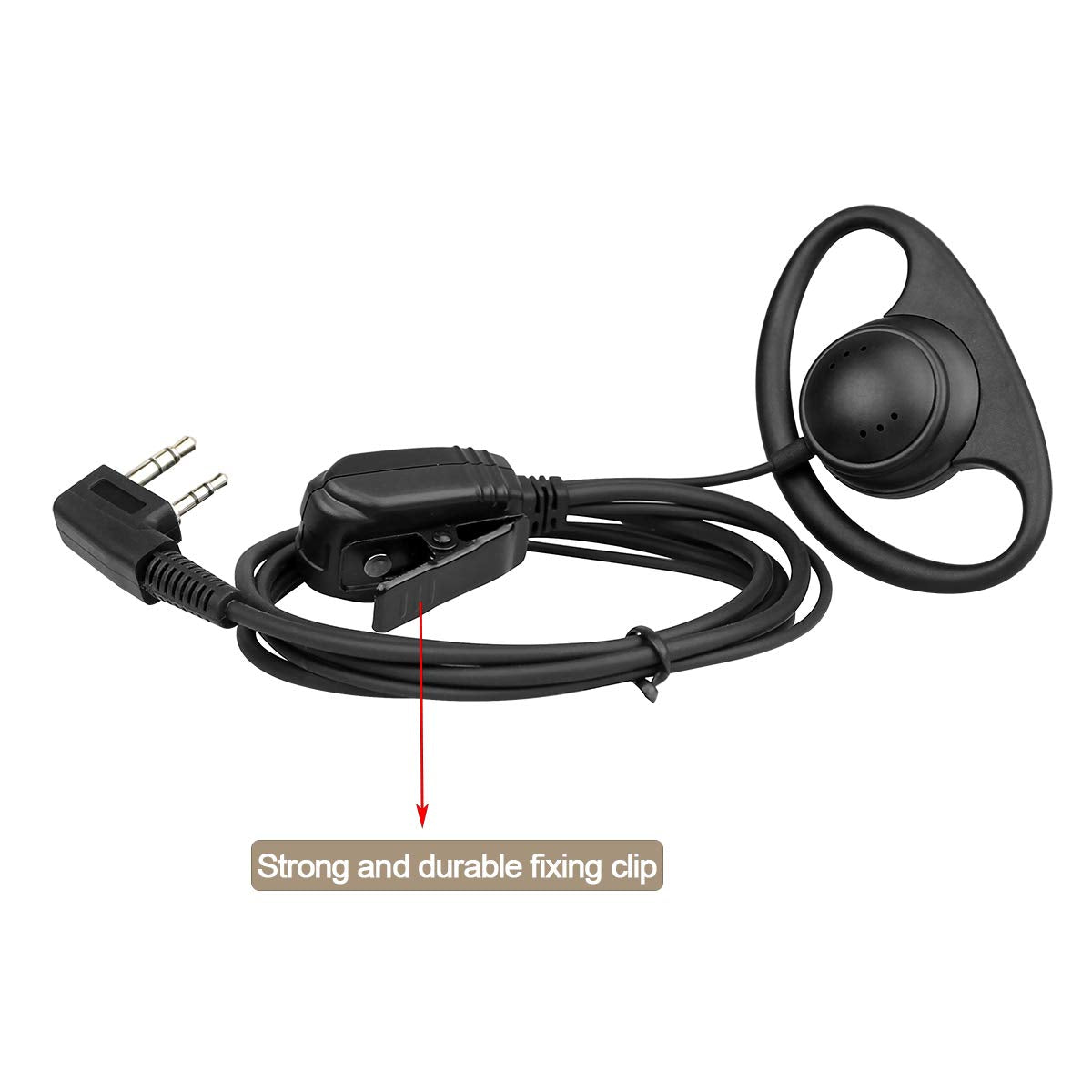 Retevis Walkie Talkie Earpiece With Mic, D Shape, Double Wire, 2 Pin, For Rt22 Rt68 Rt21 H 777 Rt22S Rb45, Compatible With Baofeng Uv 5R Pxton Walkie Talkie, Two Way Radio Headset(10 Pack)