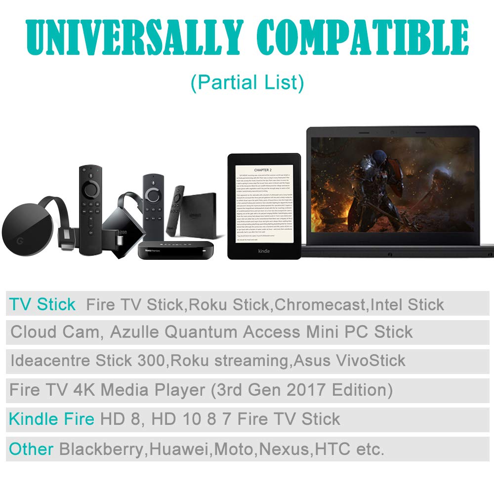 2 Pack 10Ft Micro Usb Power Cable For Amazon Fire Tv Stick,For Roku Streaming Stick,Express Plus,Premier Plus,Voice Remote Pro,Chromecast Charging Charger For Kindle Fire 10 Tablet Firestick Cord Long