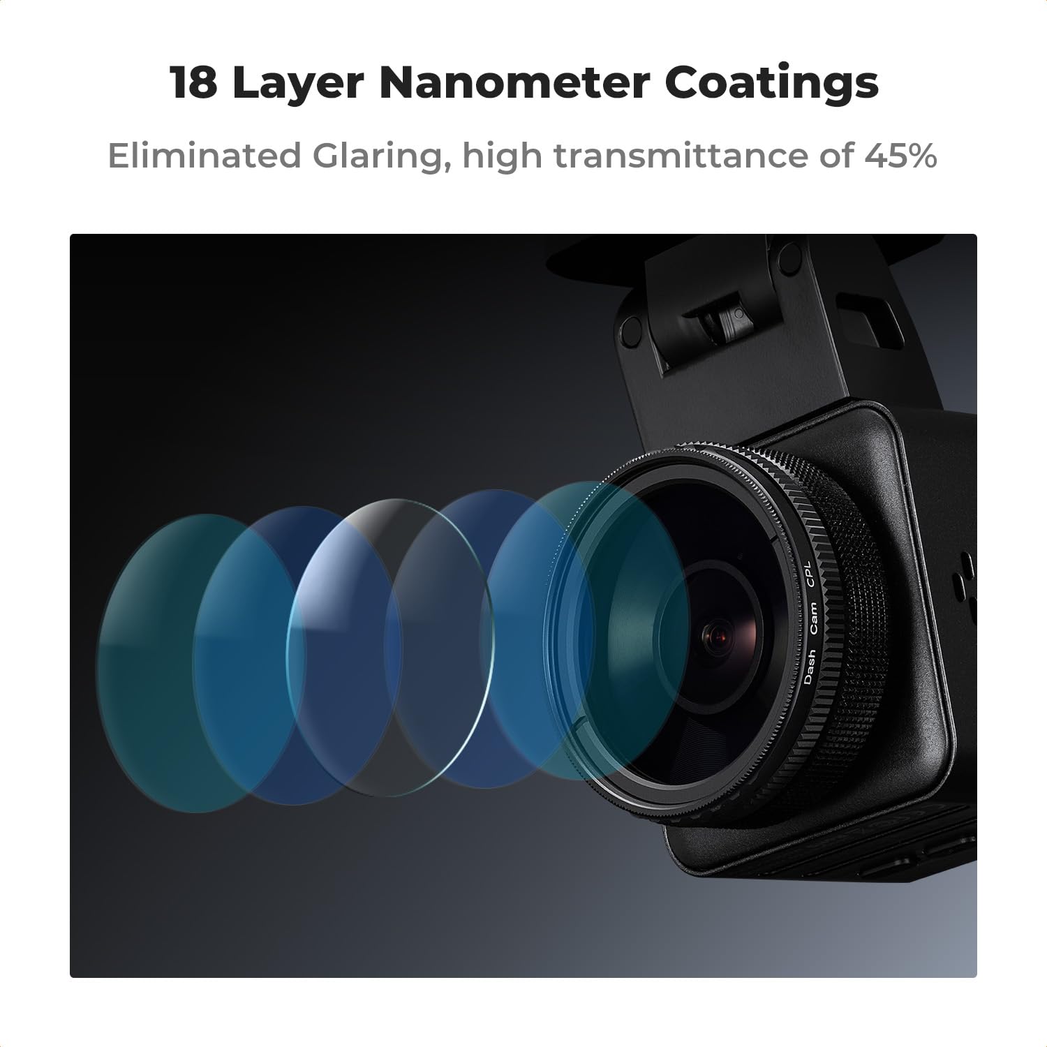 K&F Concept 40mm Ultra-Slim CPL Circular Polarizer Dashcam Filter for Vantrue N5 N4 Pro S1 E1 E2 E3 - Optical Glass Aluminum KF01.2677
