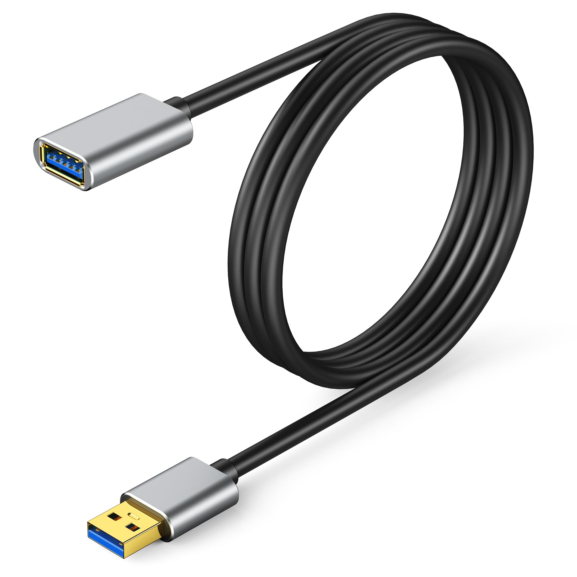 YAMCOWL 10ft USB Extension Cable, USB 3.0 A Male to Female Extender Cable, 5Gbps HighSpeed Data Transfer, GoldPlated & AntiIn