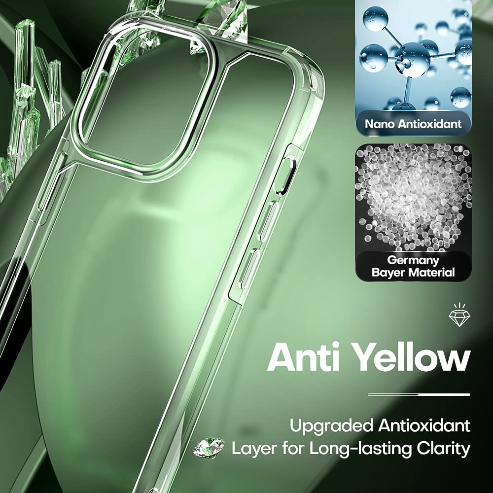 Tauri 3 In 1 For Iphone 13 Pro Max Case Clear, With 2X Screen Protector, [Not Yellowing][Military Grade Drop Protection] Slim Sh