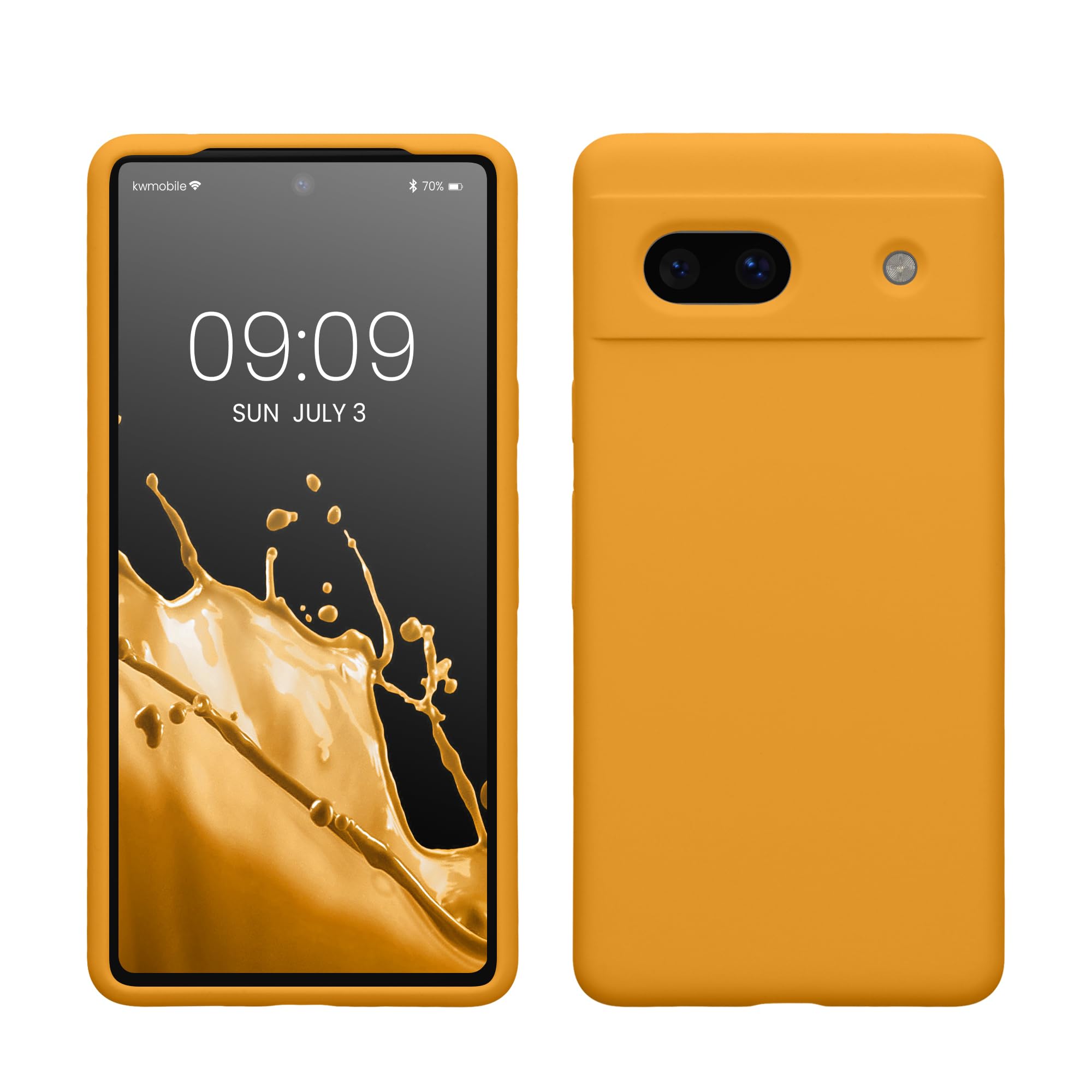 kwmobile Case Compatible with Google Pixel 7a Case - TPU Silicone Phone Cover with Soft Finish - Mango
