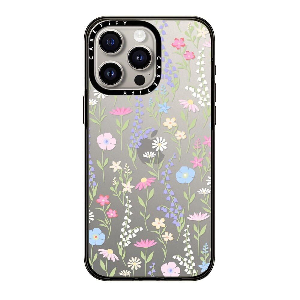 Casetify Compact Case For Iphone 15 Pro Max [2X Military Grade Drop Tested / 4Ft Drop Protection]   Pink Pastel Cute Floral   Cl