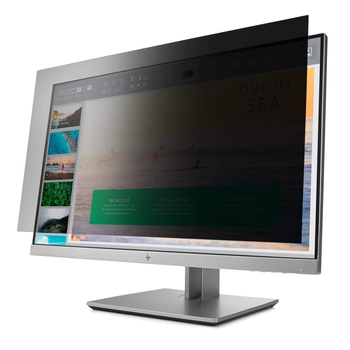 Targus 4Vu Privacy Screen Filter For Hp Elitedisplay E233 Z23N G2 (16:9 Ratio), Landscape/Portrait View, Blue Light Filter To Pr