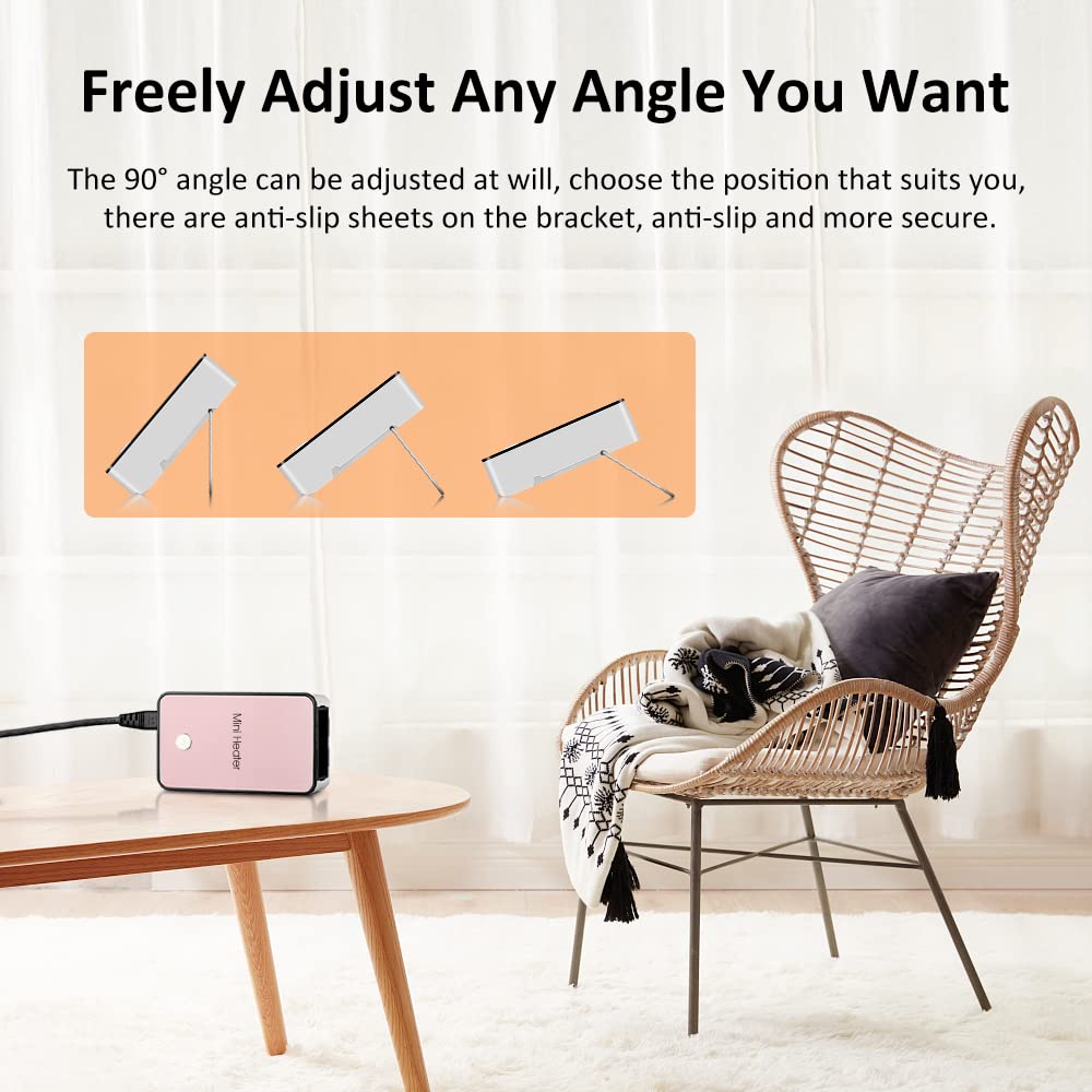 Portable Space Heater Youcidi Mini Desk Heater Electric Fan Air Warmer For Room/Office/Desktop Pink