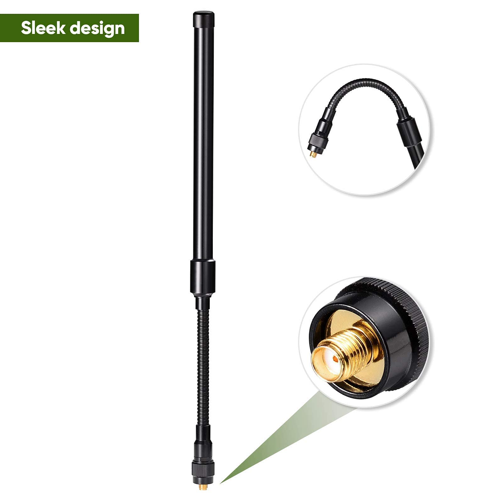 Bingfu Gooseneck Cs Tactical Antenna Dual Band Vhf Uhf 136 174Mhz 400 520Mhz Ham Radio Antenna Compatible With Kenwood Baofeng U