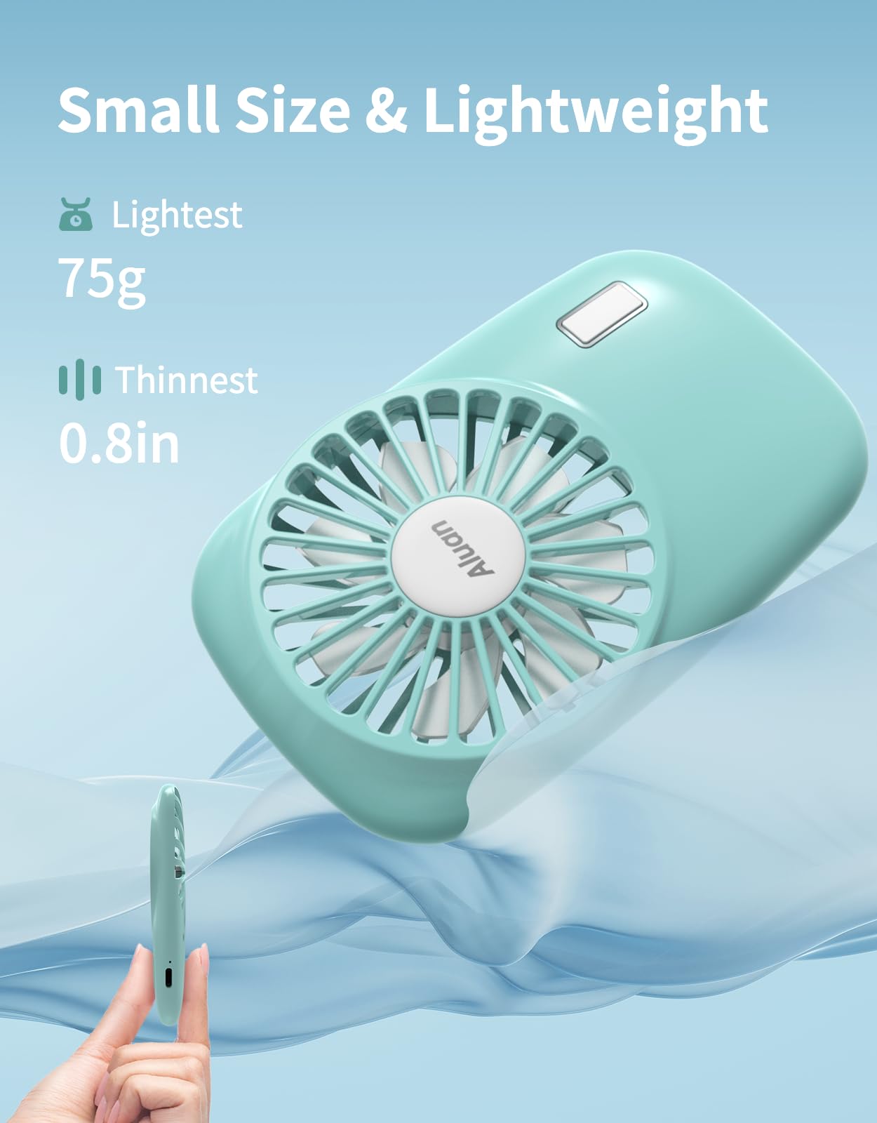 Aluan Handheld Mini Fan Powerful Small Personal Portable Speed Adjustable Usb Rechargeable Eyelash Fan For Kids Girls Boys Woman