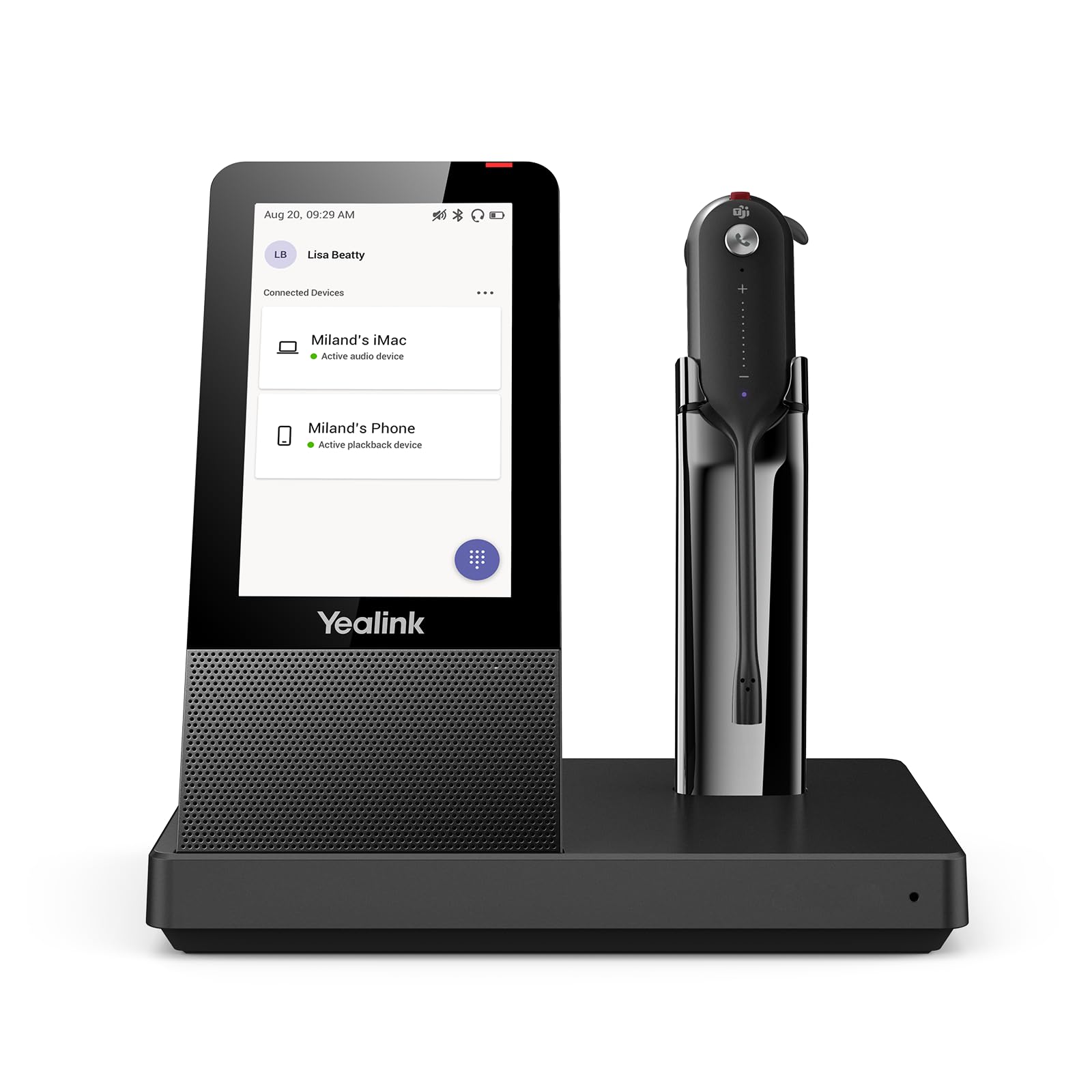 Yealink WH67 Wireless DECT Headset Upgrade,Teams Certified,Compatible with Desk Phone, PC, Mobile Phone, Office Single Ear (Mono