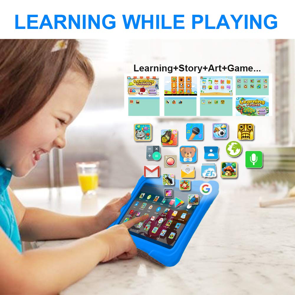Pritom 7 Inch Kids Tablet, Quad Core Android Os, 32Gb, Wifi, Bluetooth, Dual Camera, Educationl, Games,Parental Control, Kids So